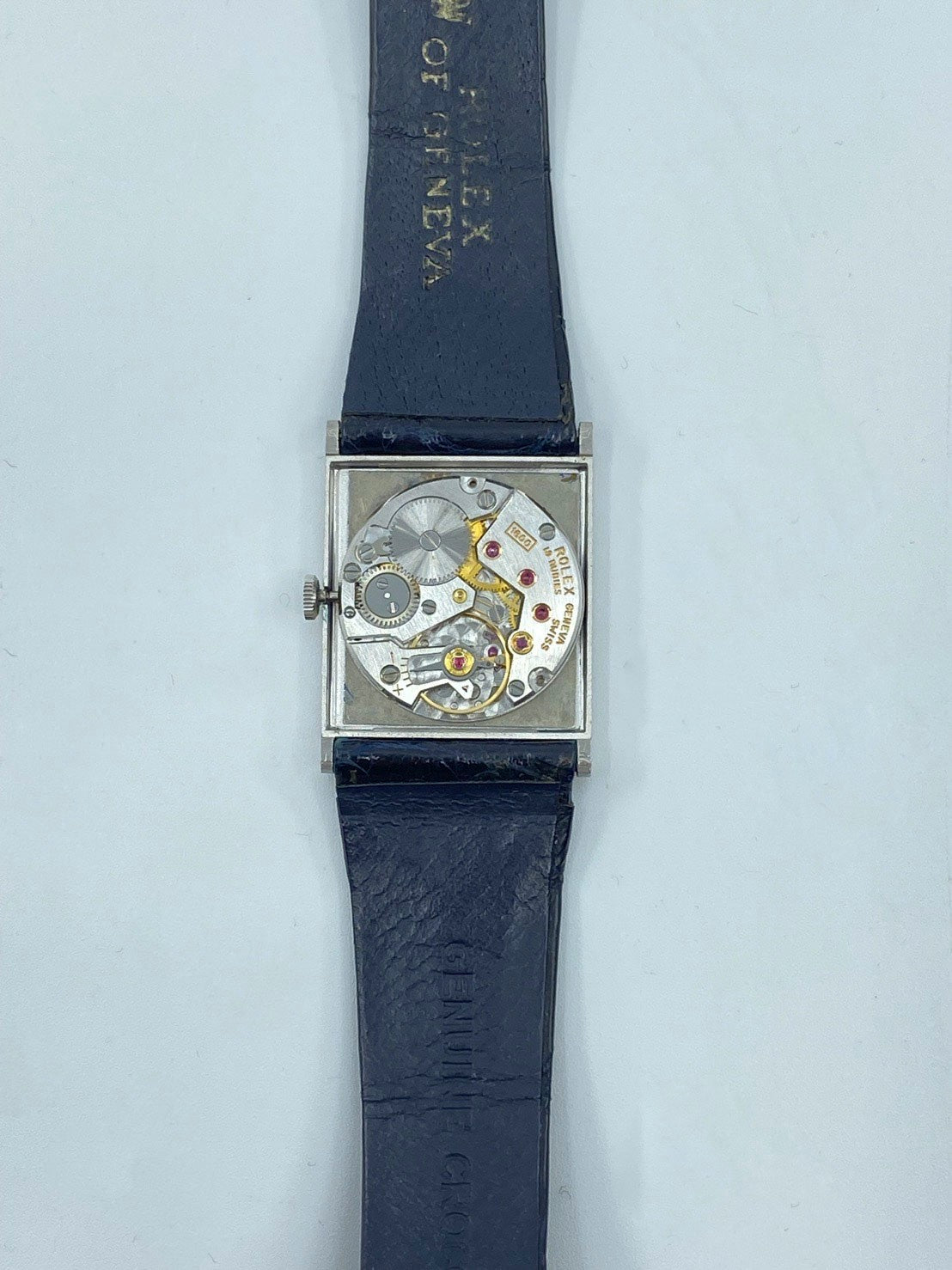 ロレックス チェリーニ 4014 手巻き Cal.1600 750WG 革 純正尾錠（GP