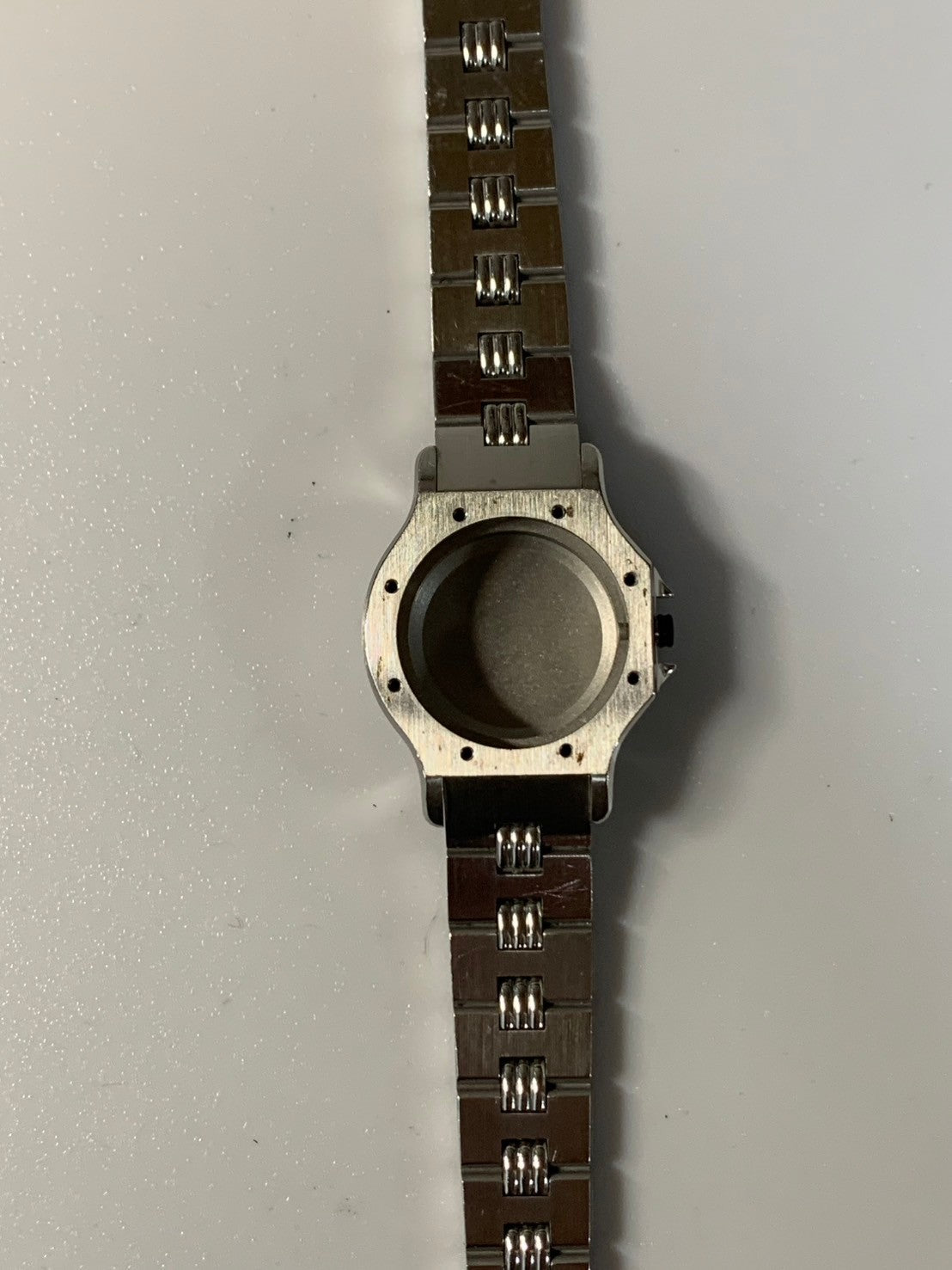 カルティエ サントス オクタゴン SM 0906 自動巻き Cal.2671 SS SS（ゴドロン）ホワイトローマン文字盤 オーバーホール済み