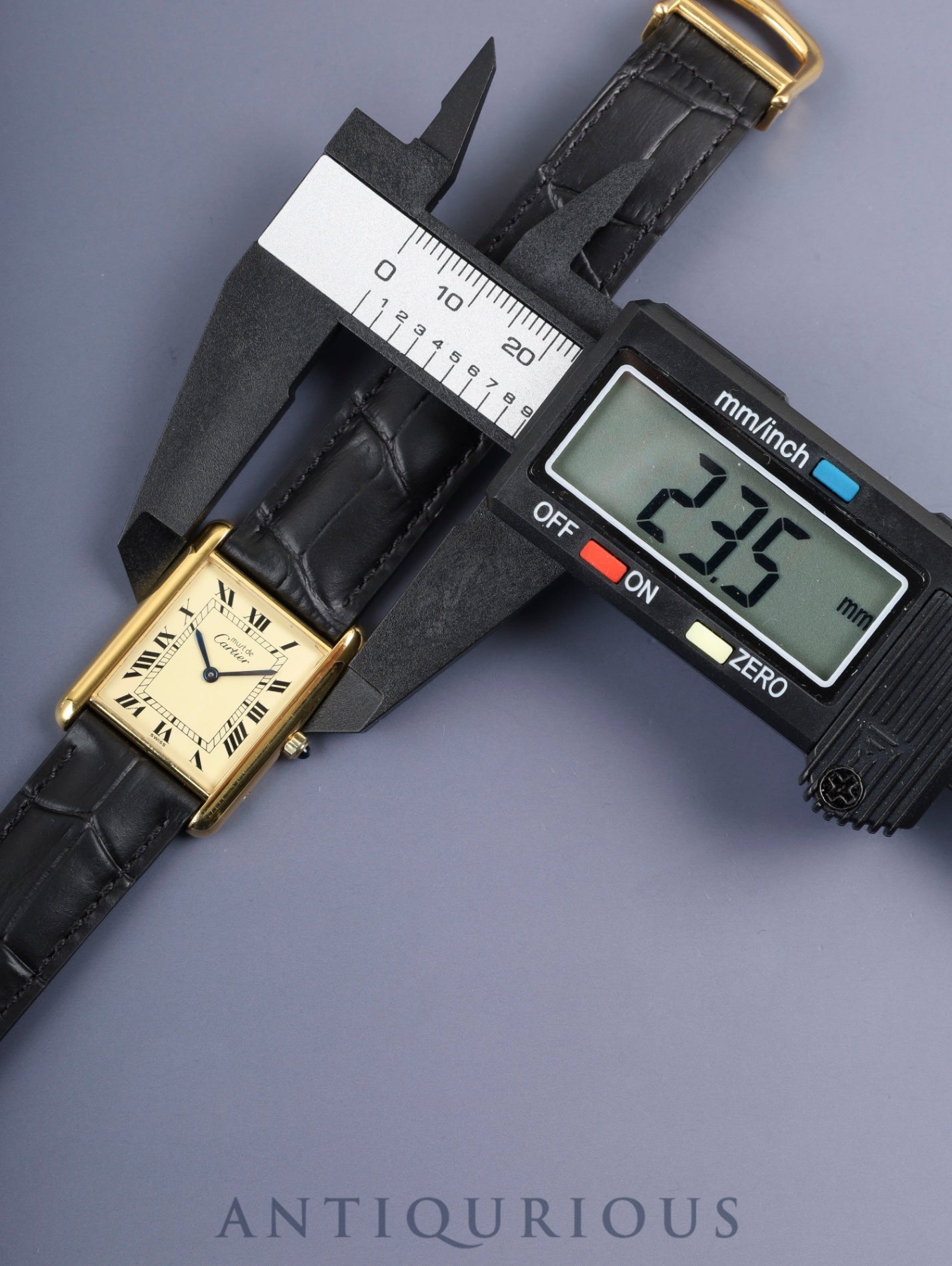 カルティエ マストタンク LM 6 81006 クォーツ Cal.81 SV925 革 純正Dバックル（GP）アイボリーローマン文字盤 1982年頃～1995年頃 オーバーホール済み