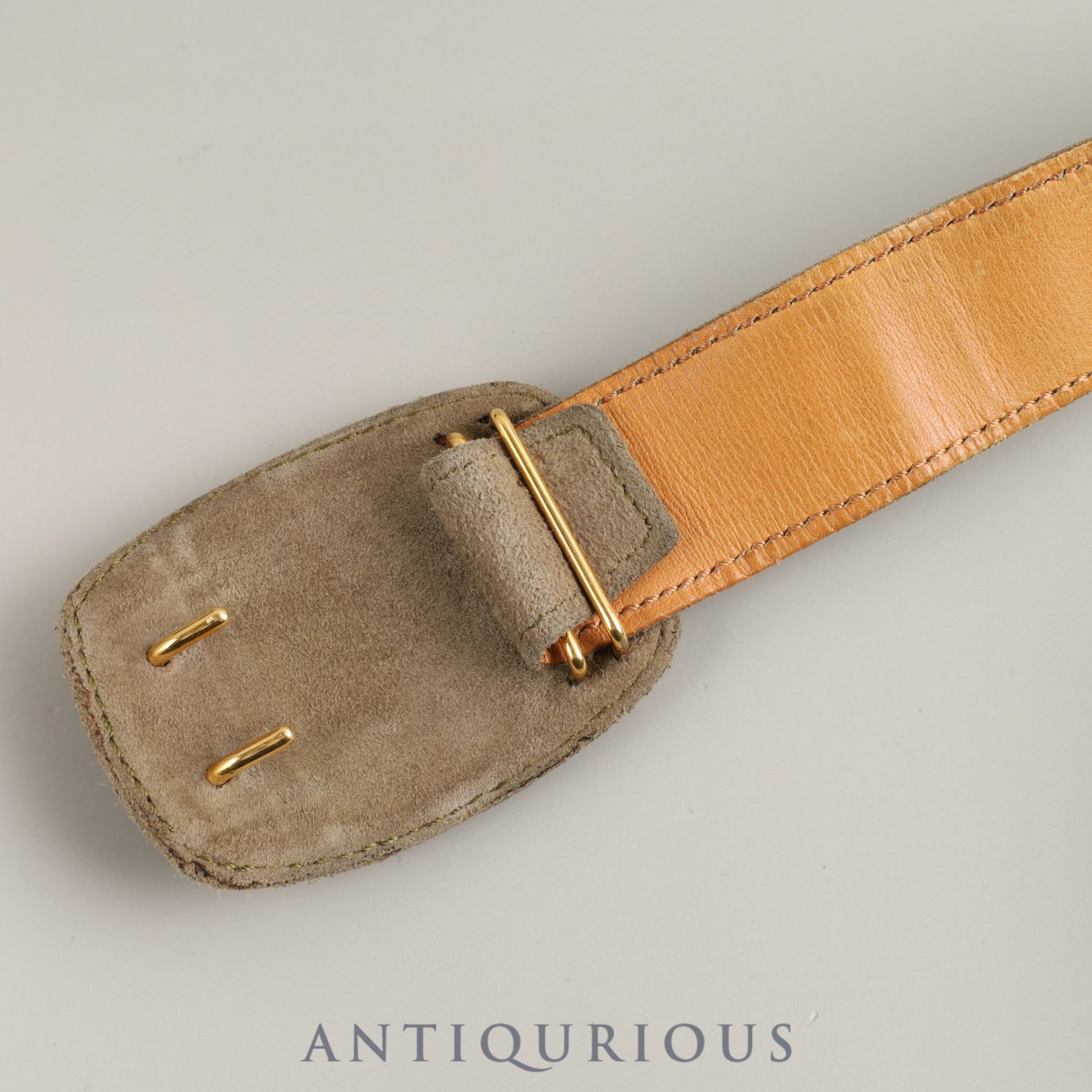 Hermes Belt Horsebit Dobris (Suede)/Leather ○F mark: Made in 1976