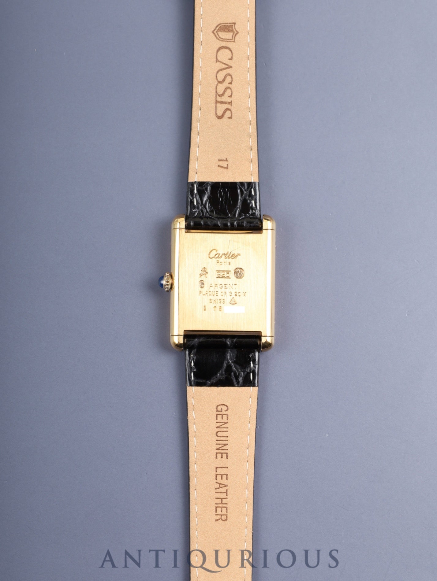 カルティエ マストタンク LM 手巻き Cal.78-1 SV925 革 純正ピンバックル（GP）アイボリーローマン文字盤（SWISS表記 ） 箱 冊子 カード オーバーホール済み