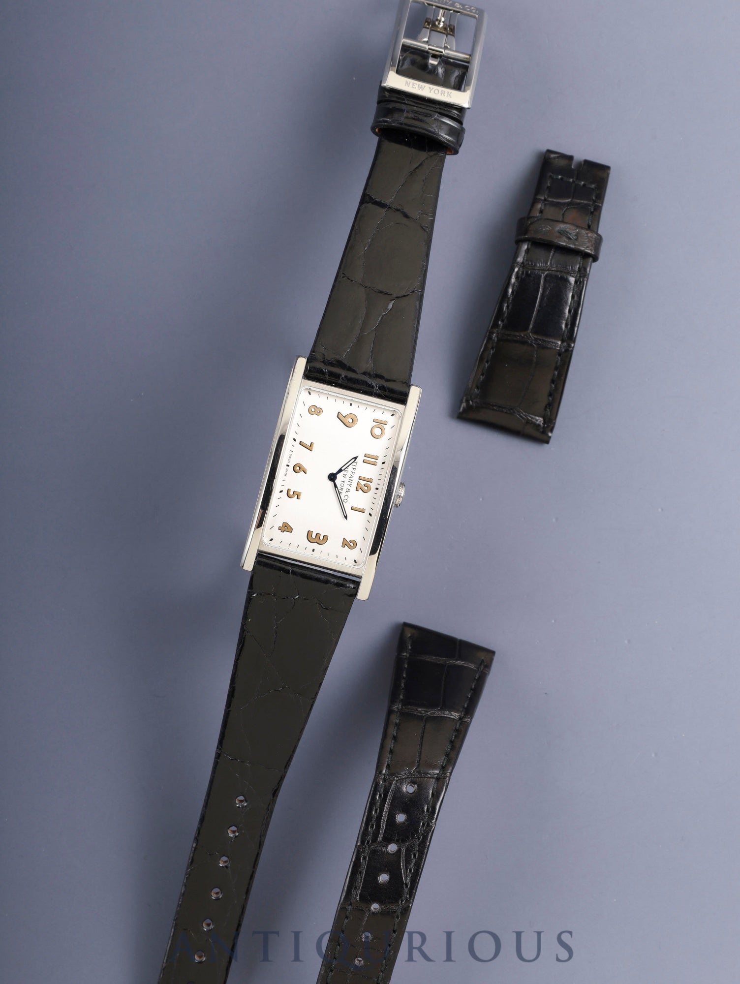 ティファニー イーストウエスト 36668636 クォーツ Cal.- SS 革 純正Dバックル（SS）シルバーアラビア文字盤 オーバーホール済み