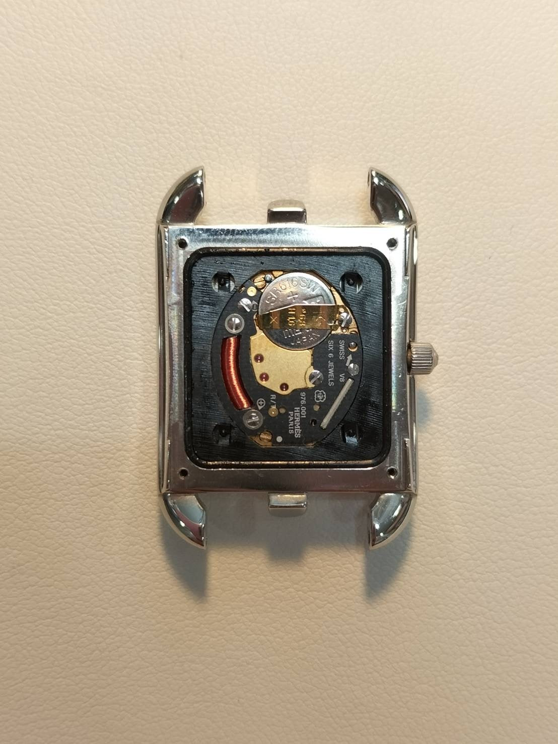 Hermes Cape Cod CC1.210 Quartz Cal.976.001 SS Genuine leather strap (□J engraved: 2006, signs of use) Genuine buckle (SS) Gray Arabic dial Box Booklet Warranty card (unstated) Overhauled