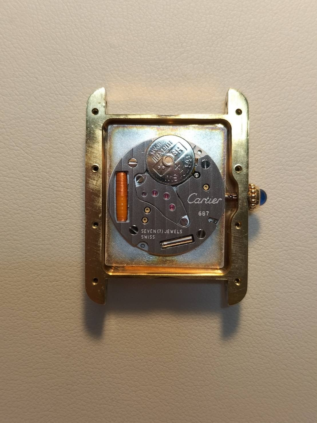 カルティエ マストタンク GM（XL） W1017454 / 2413 クォーツ Cal.687 SV925 革 純正Dバックル（GP） アイボリーローマン文字盤 オーバーホール済み