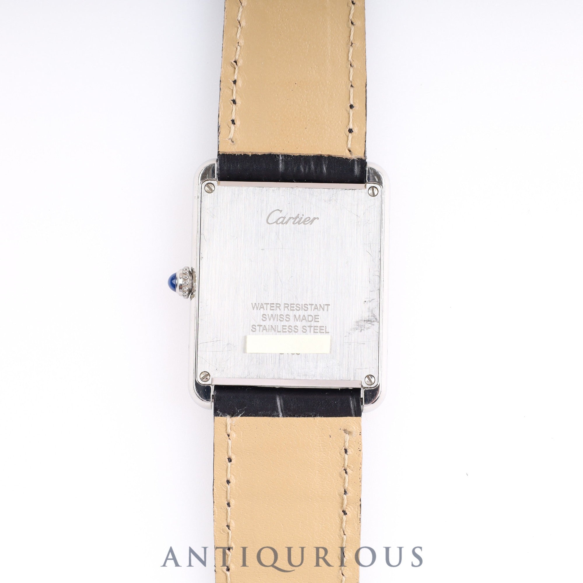 CARTIER Tank Solo LM QZ W5200003 / 3169 Silver Dial SS Leather Box Warranty Card