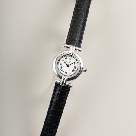 カルティエ マストコリゼ W1001665 / 1903 クォーツ Cal.90 SV925 革 純正Dバックル（SS） ホワイトローマン文字盤 オーバーホール済み リューズ新品仕上げ済み