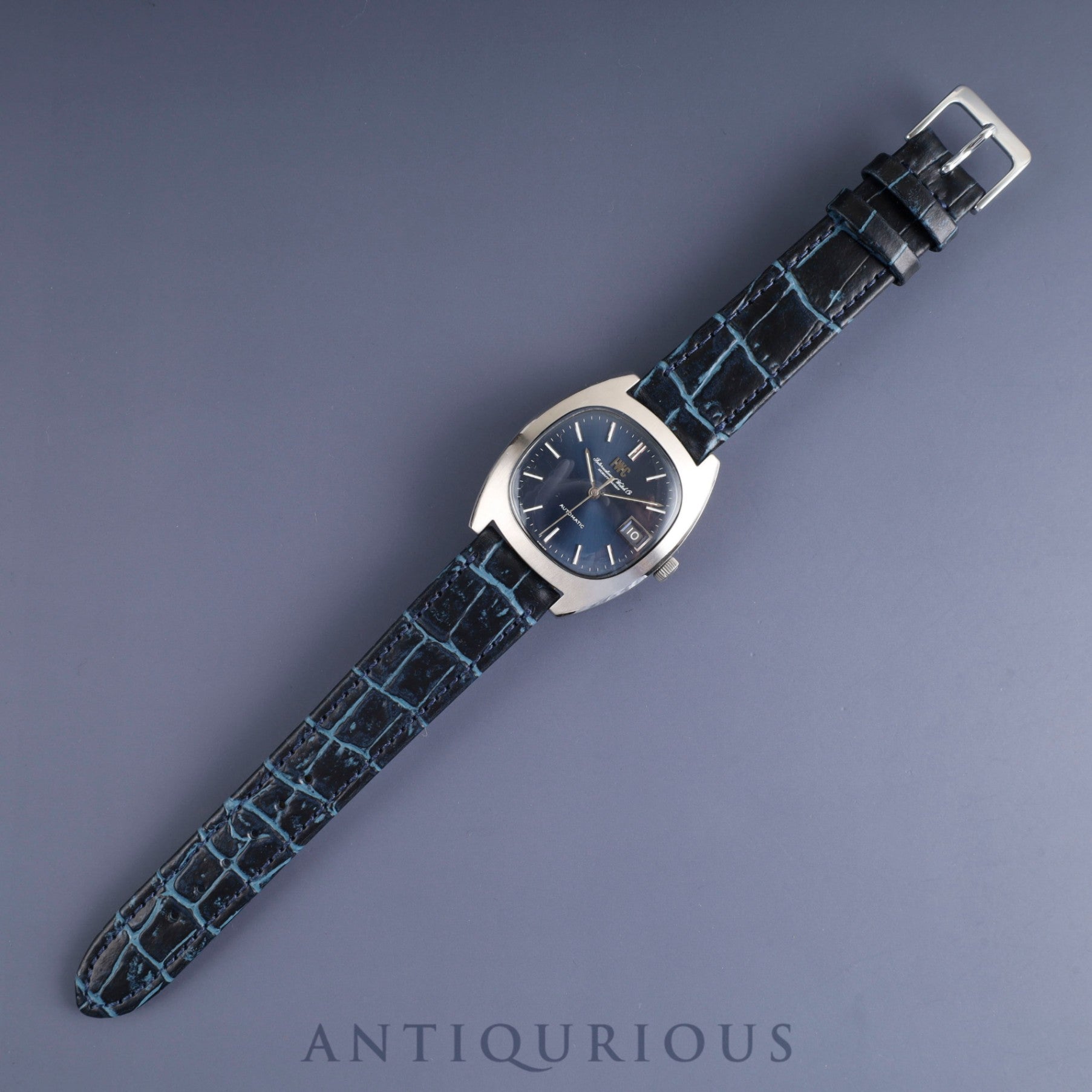IWC オールドインター シャウハウゼン TVスクリーン 1872 自動巻き Cal.8541B SS 革 社外尾錠（SS） ブルー文字盤 オーバーホール済み アイダブリュシー