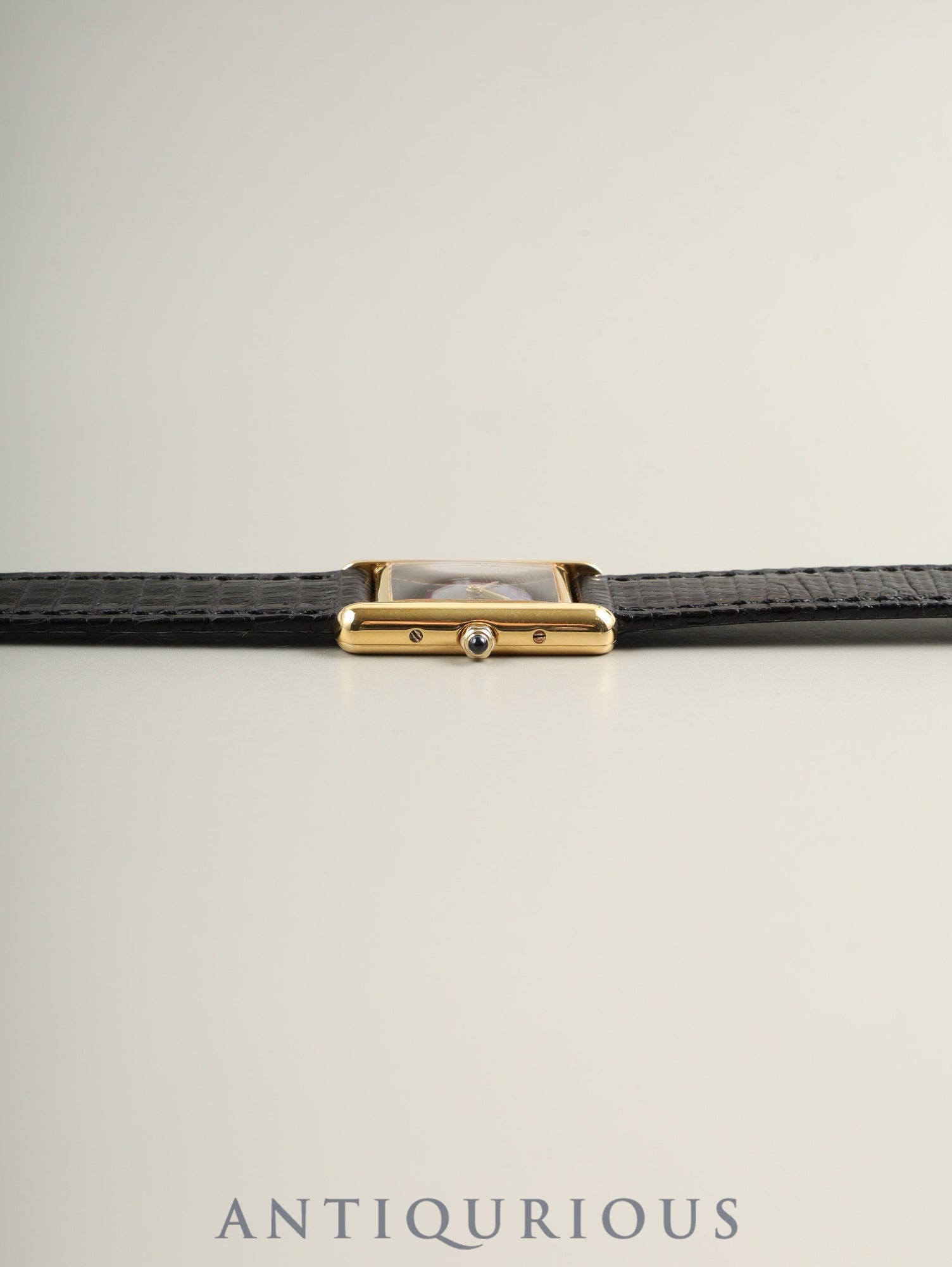 カルティエ マストタンク SM 3 66001 クォーツ Cal.66 SV925 革 純正ピンバックル（GP）オニキス文字盤（SWISS表記） オーバーホール済み 新品仕上げ済み