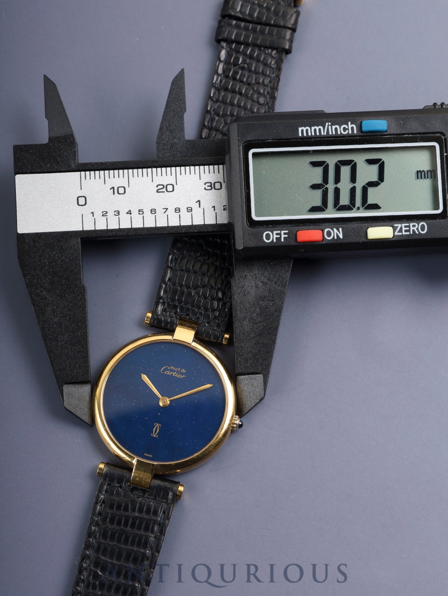 Cartier Must Vendome VLC LM 17 Quartz Cal.81 SV925 Leather Original Pin Buckle (GP) Lapis Lazuli Dial (SWISS) Overhauled