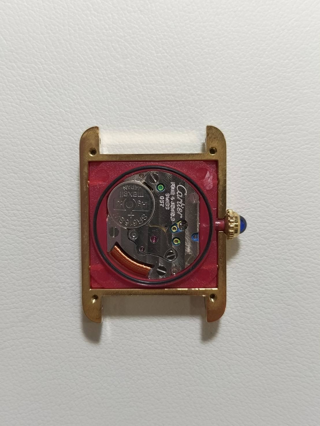 Cartier Must Tank SM W1005554 / 5057001 Quartz Cal.057 SV925 Leather Genuine Deployant Buckle (GP) Opaline Dial (SWISS marking) Overhauled