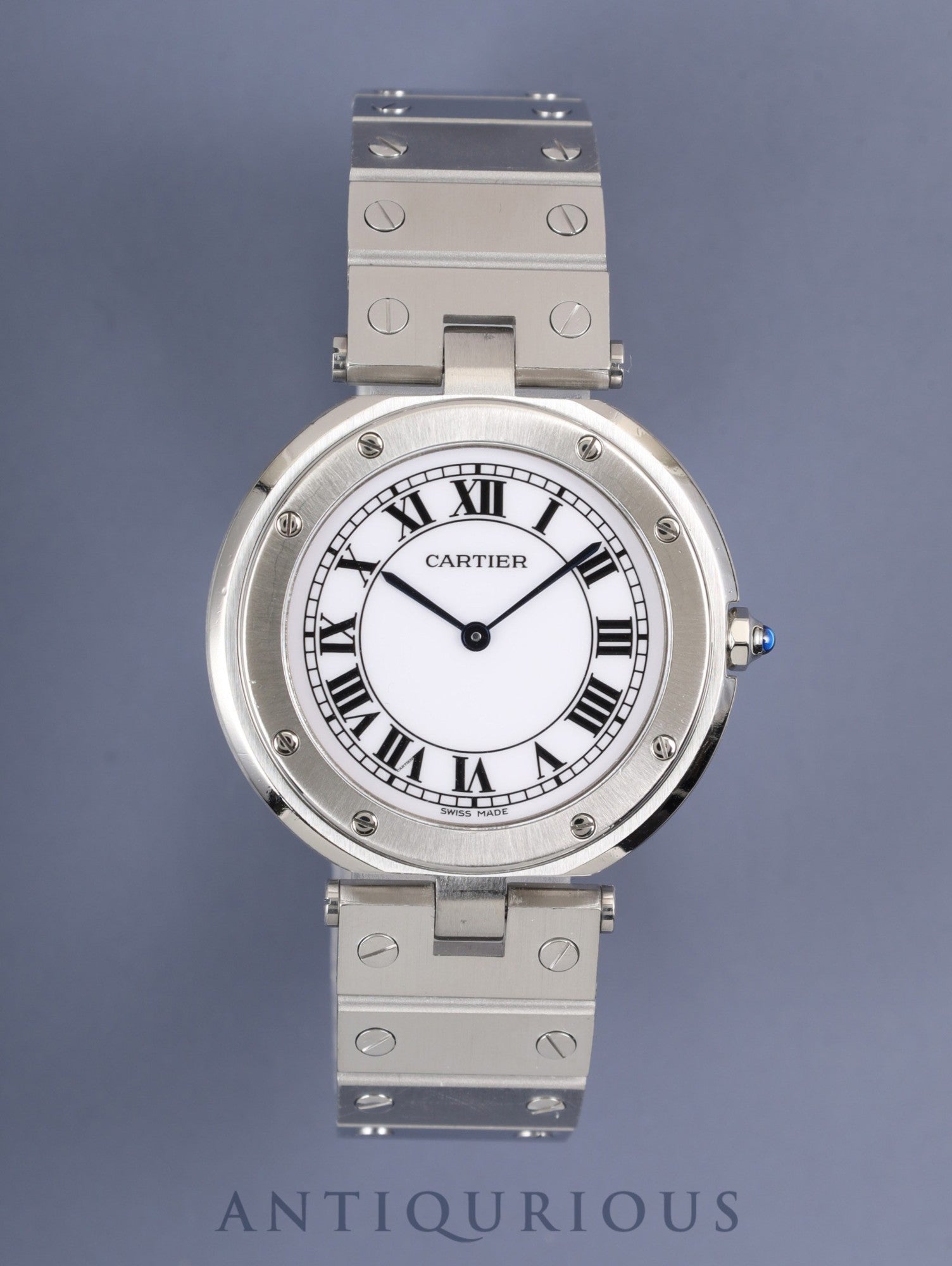 カルティエ サントス ヴァンドーム LM 81925 クォーツ SS SS ホワイトローマン文字盤（SWISS MADE表記） カルティエブティックにてコンプリートサービス（フルメンテナンス）済み