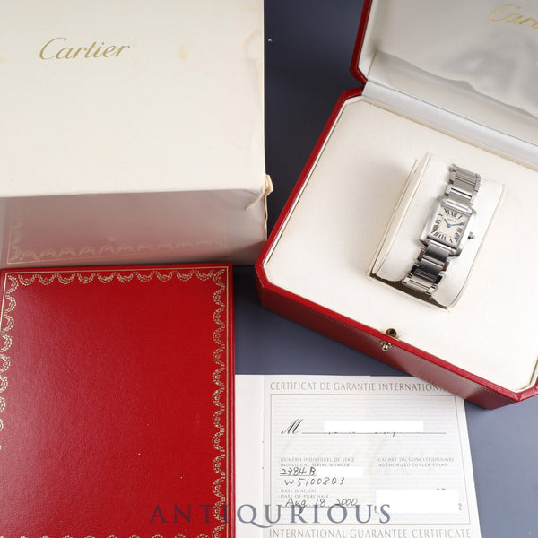 Cartier Tank Francaise SM W51008Q3 / 2384 Quartz Cal.057 SS SS White Roman Dial Box Booklet Warranty (2000) Overhauled