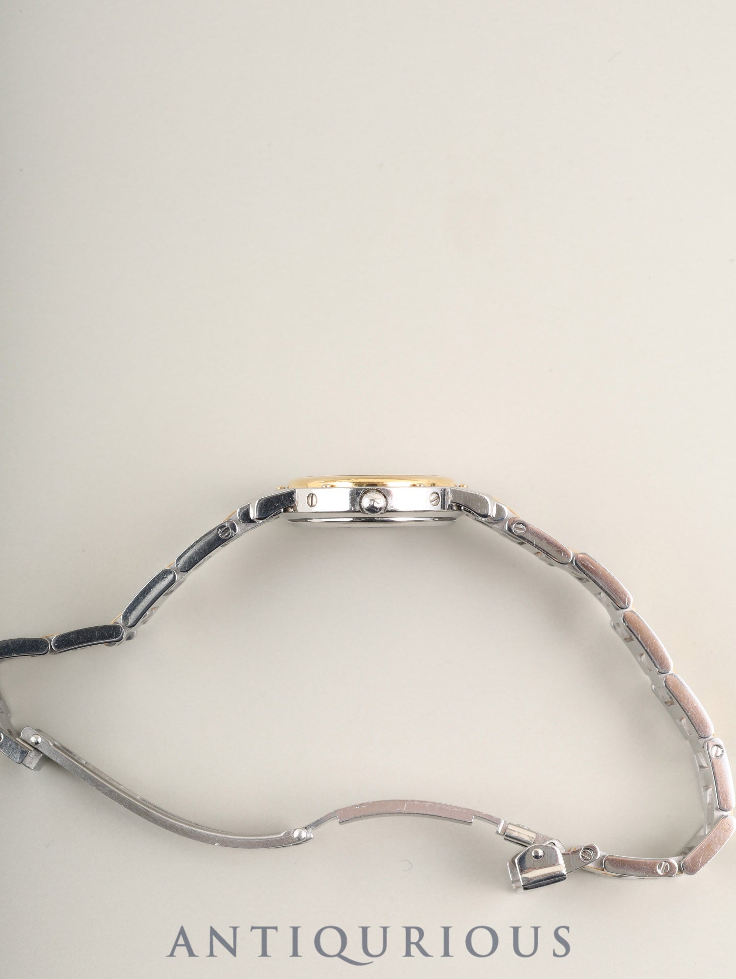 HERMES Clipper CL4.220 Quartz SS/GP SS/GP Ivory Dial Box, Booklet, Warranty (1999) Overhauled