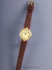 Cartier Must Vendome VLC LM 590003 Quartz Cal.90 SV925 Leather Original Pin Buckle (GP) Ivory Roman Dial (SWISS marking) Overhauled