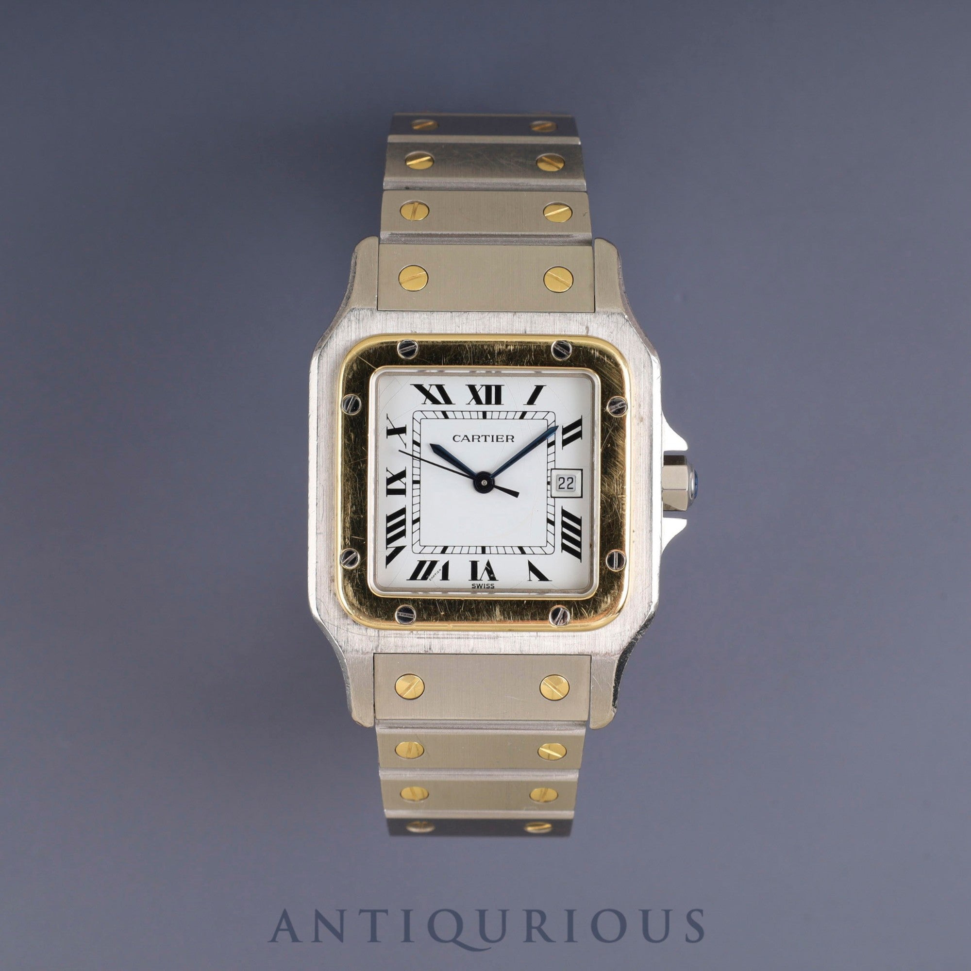 カルティエ サントス ガルベ LM AC23.80GR OR0.750 4.05GR / 2961 自動巻き Cal.2671 SS/YG SS/YG ホワイトローマン文字盤 オーバーホール済み