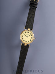 カルティエ マスト ヴァンドーム VLC LM 590003 クォーツ Cal.90 SV925 革 純正尾錠（GP） アイボリーローマン文字盤（SWISS表記） オーバーホール済み