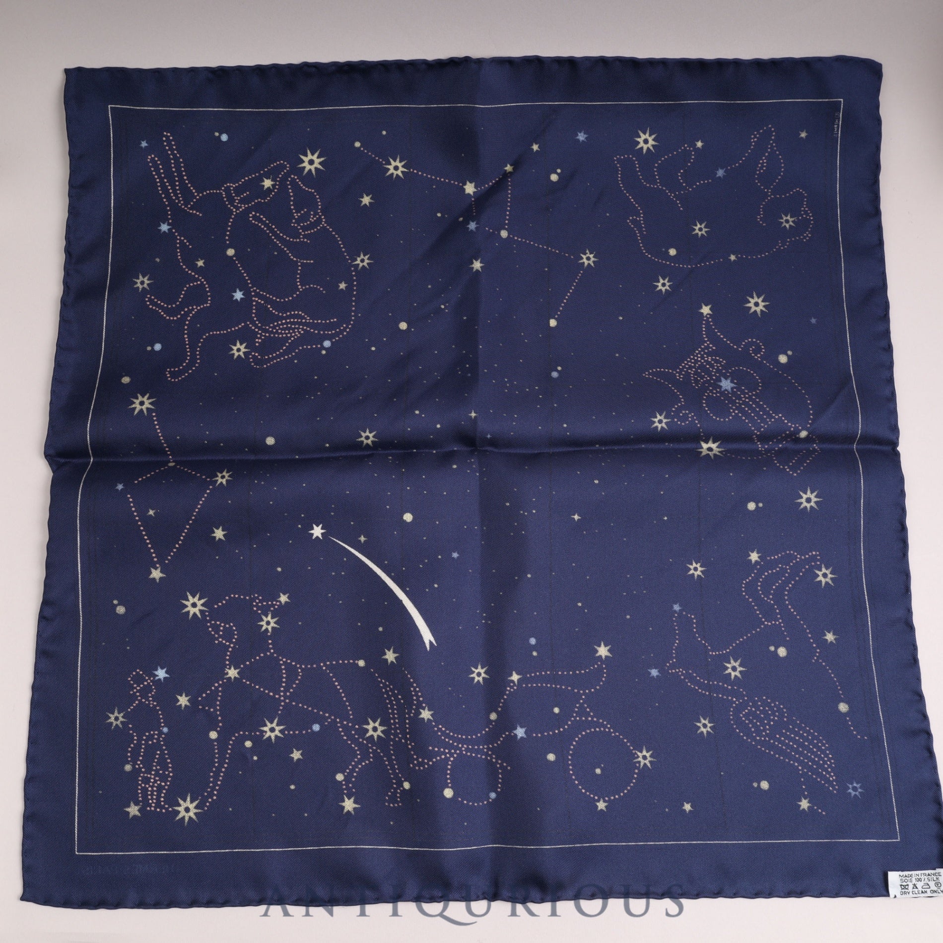 HERMES Scarf CARRES45 Constellation Navy Box
