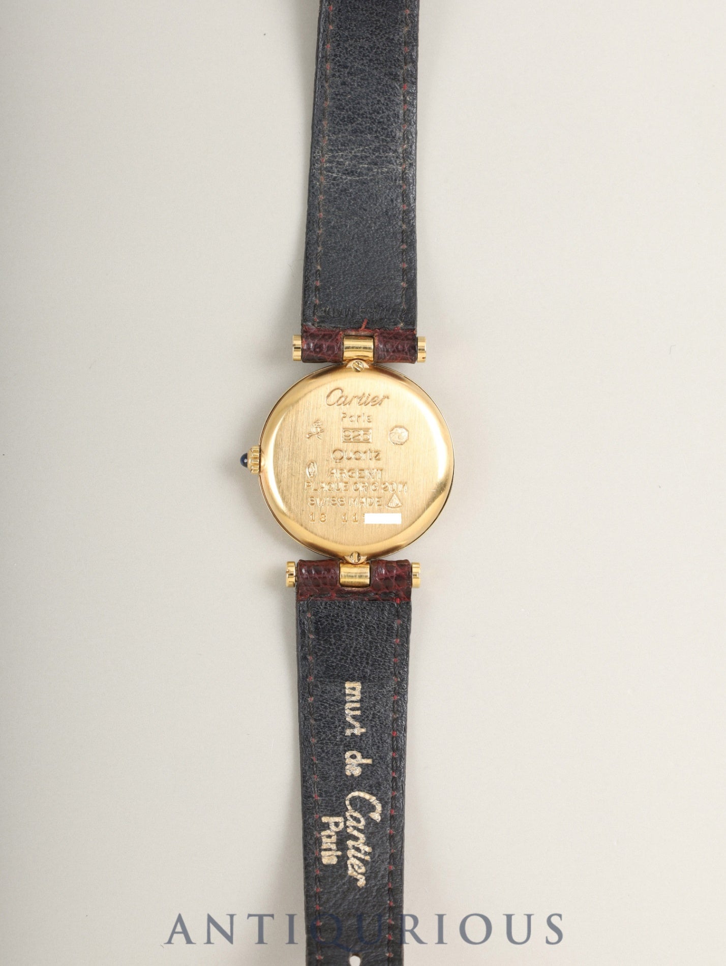 カルティエ マスト ヴァンドーム VLC SM 18 クォーツ SV925 革 純正