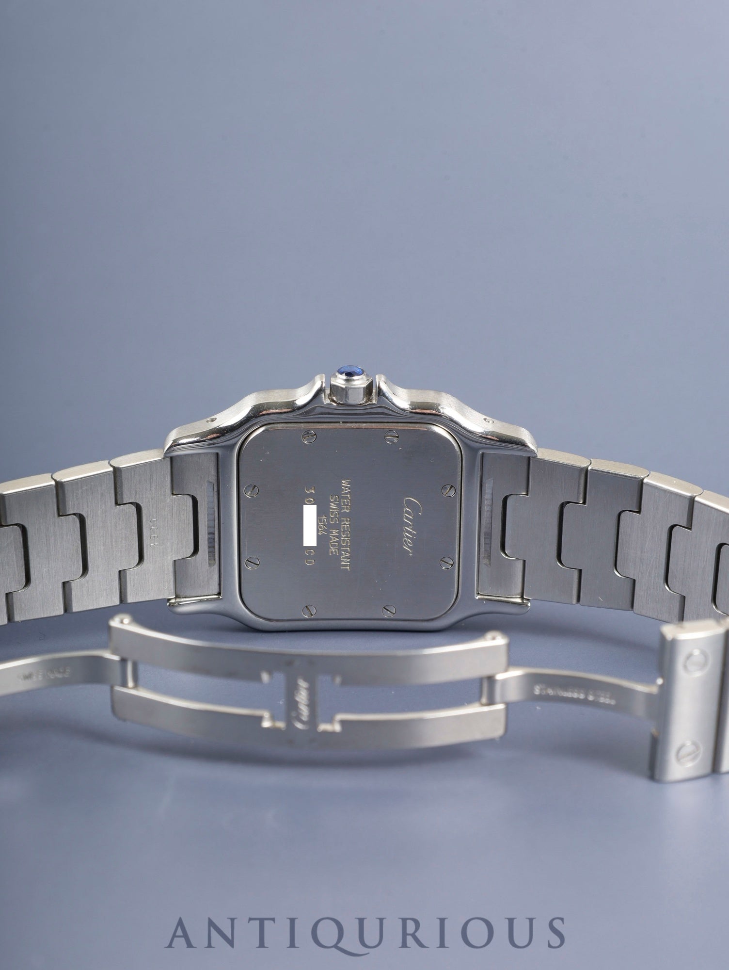 カルティエ サントス ガルベ LM W20018D6 / 1564  クォーツ Cal.687 SS SS ホワイトブルーローマン文字盤（SWISS MADE表記） オーバーホール済み