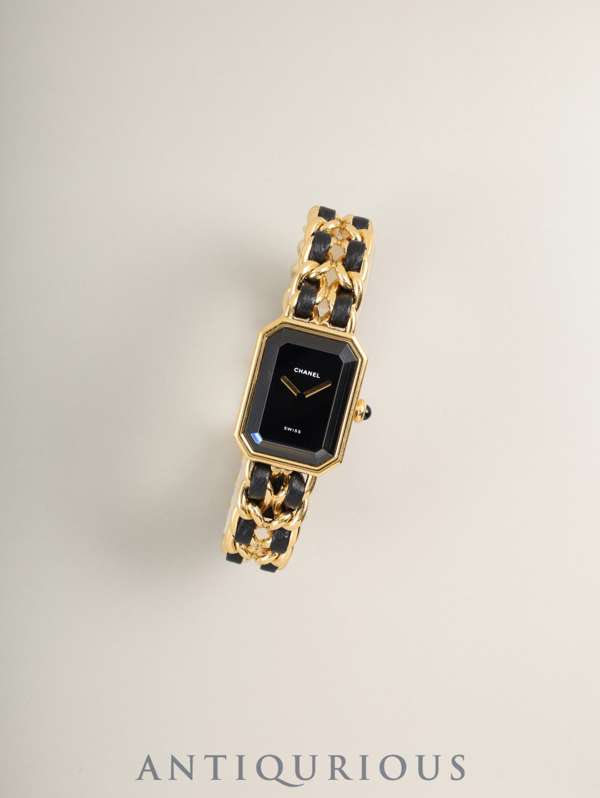 Chanel Premiere L H0001 Quartz Cal.976.001 GP GP/Leather Black Dial Overhauled
