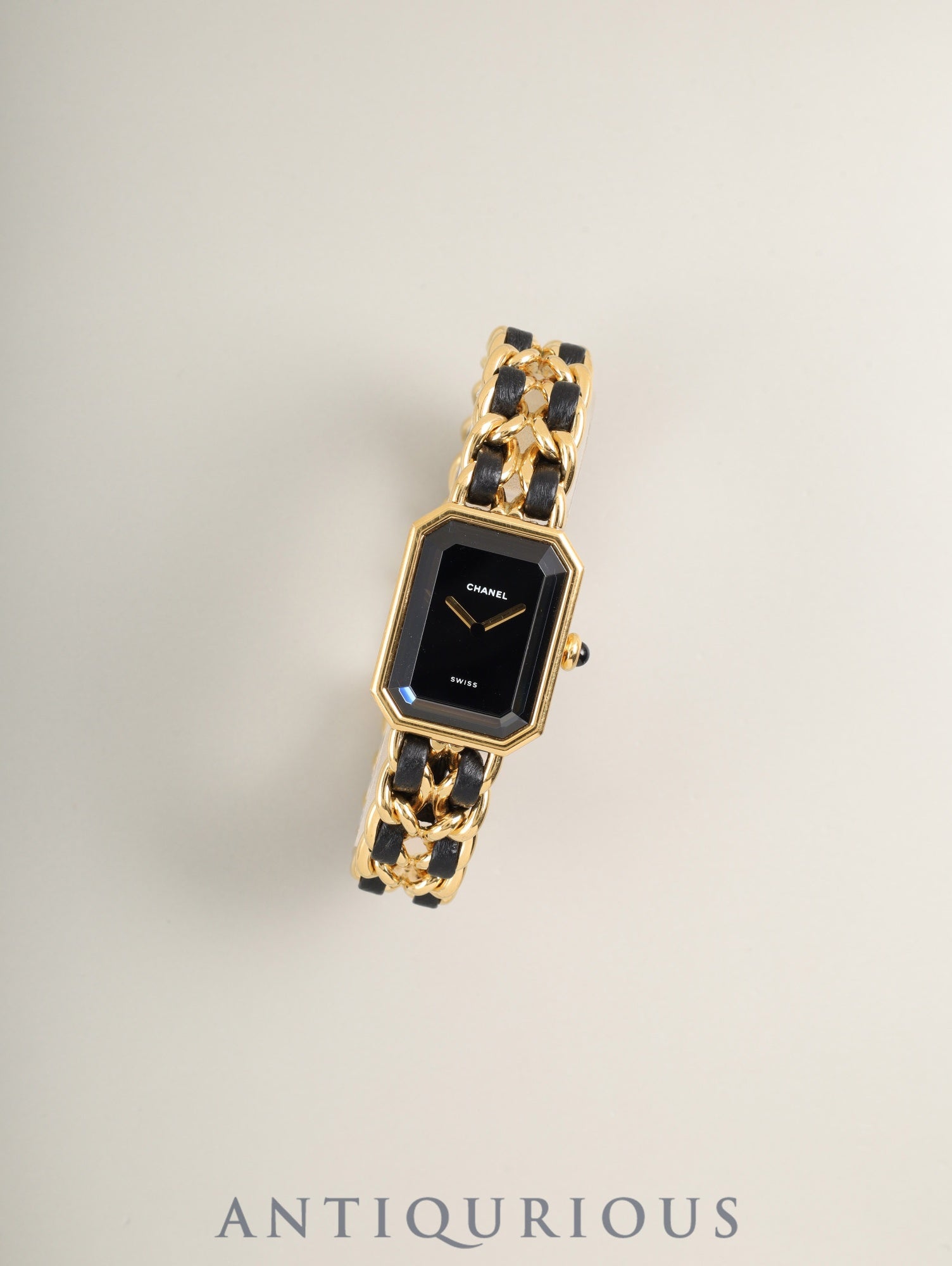 Chanel Premiere L H0001 Quartz Cal.976.001 GP GP/Leather Black Dial Overhauled