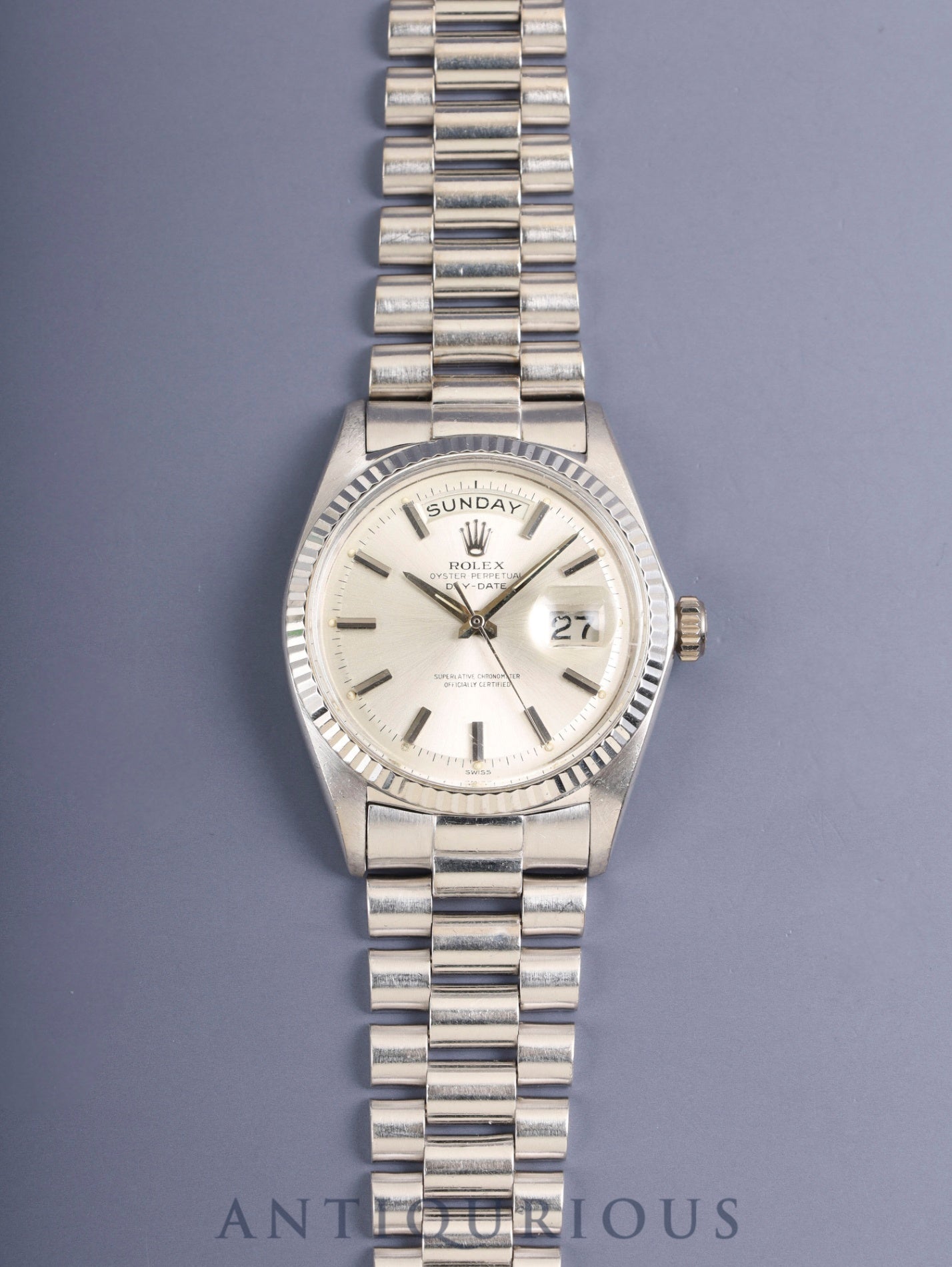 ロレックス デイデイト 1803/9 自動巻き Cal.1555 WG WG ジャパンブレス シルバー文字盤 93番台（1962-1963年）オーバーホール済み