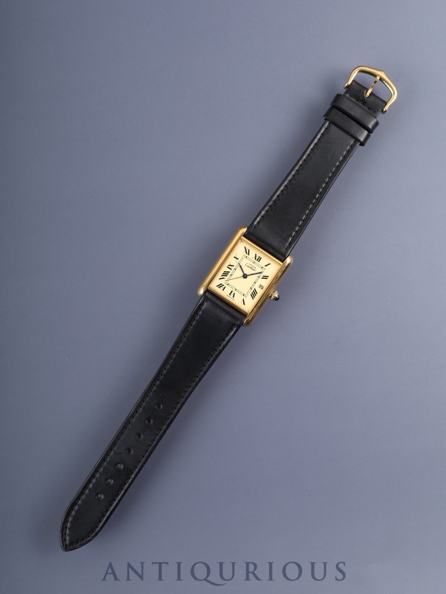 カルティエ マストタンク GM（XL） W1017454/2413 クォーツ Cal.687 SV925 革 純正Dバックル（GP）アイボリーローマン文字盤 オーバーホール済み