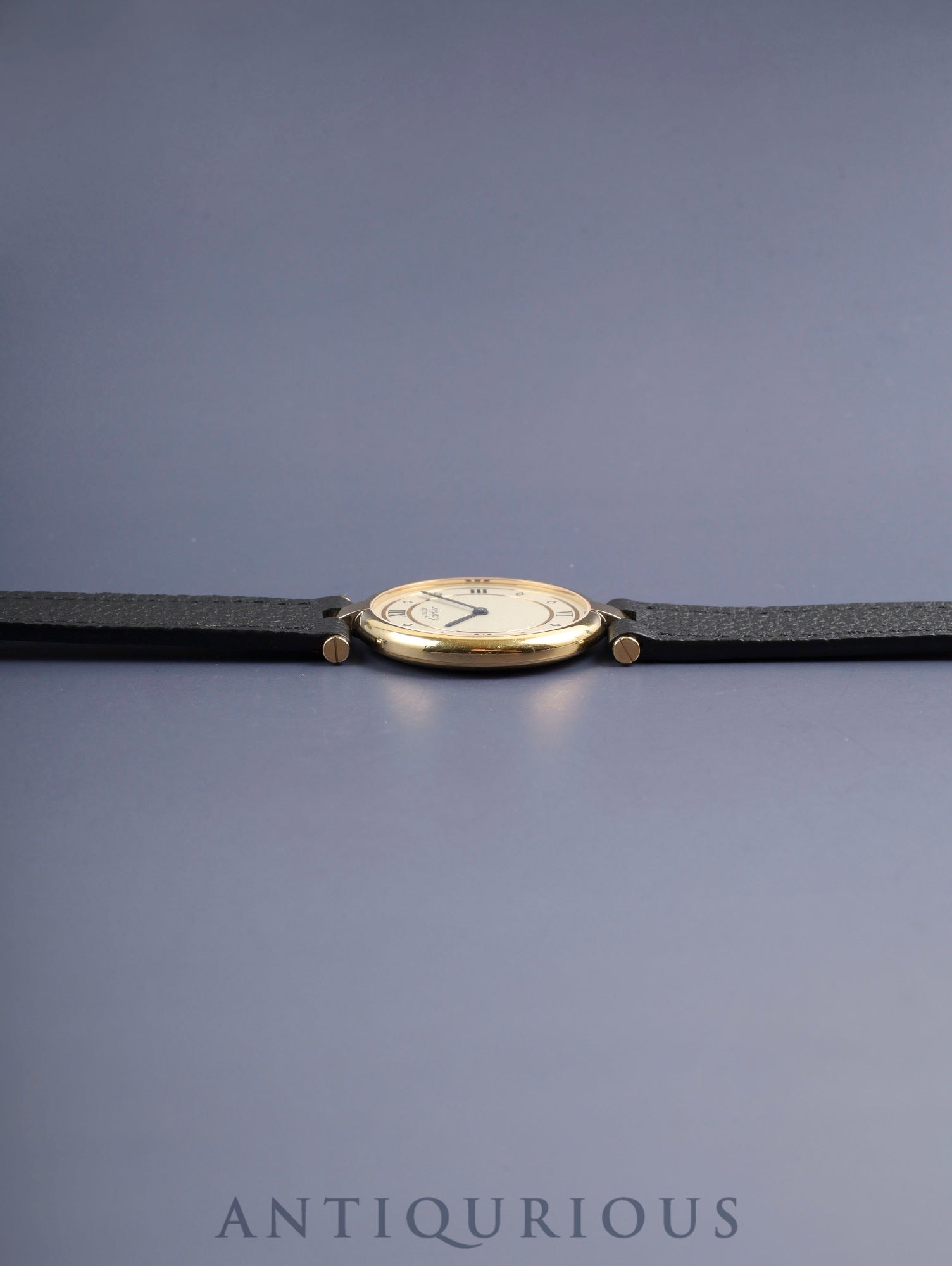 カルティエ マスト ヴァンドーム VLC LM W1001953 / 590003 クォーツ SV925 革 純正尾錠（GP）アイボリー4点ローマン文字盤 カルティエブティックにてコンプリートサービス（フルメンテナンス）済み