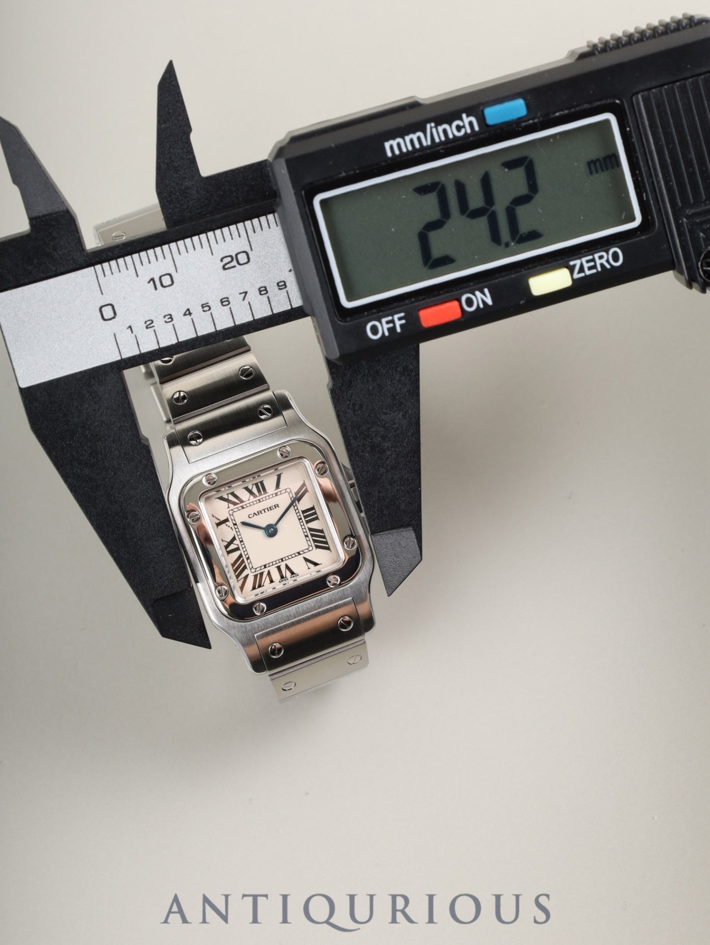 Cartier Santos Galbee SM W20056D6 / 1565 Quartz Caliber - Stainless Steel Ivory Roman Dial Completely Serviced at a Cartier Boutique