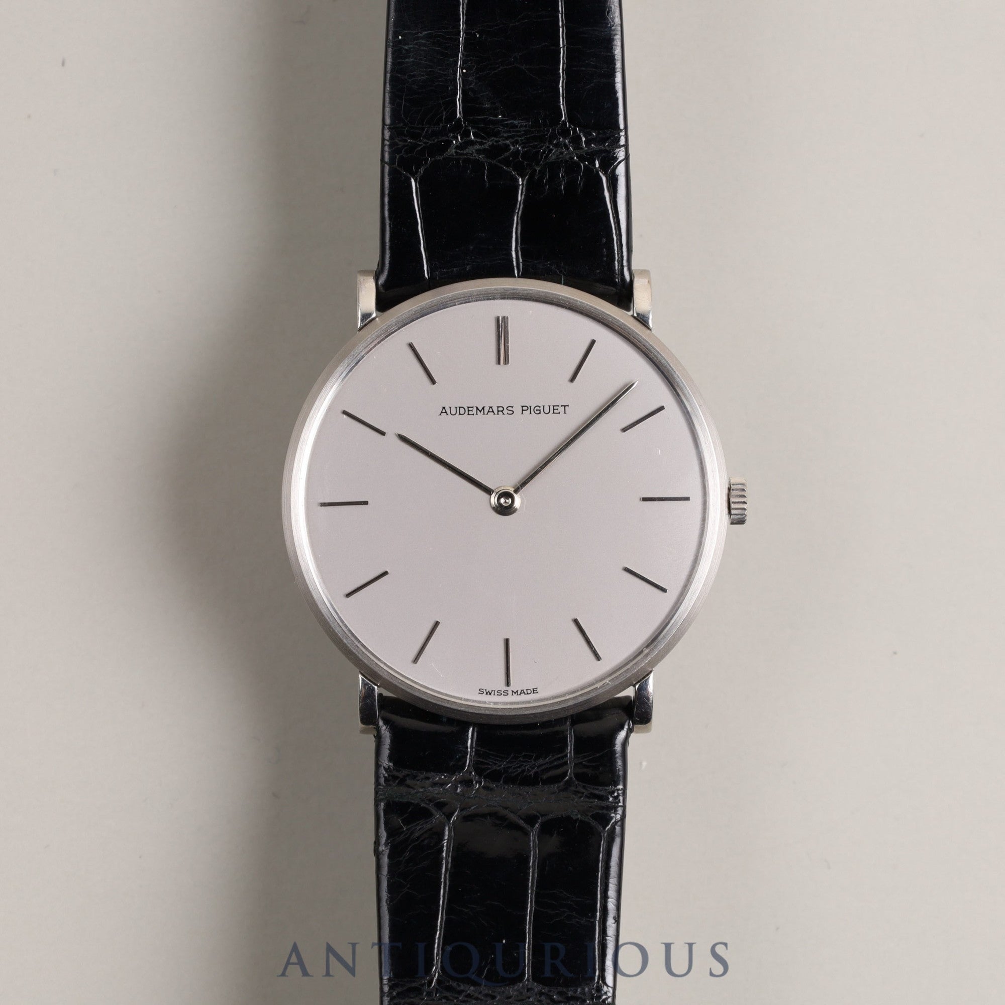 AUDEMARS PIGUET EXTRAFLAT Hand-wound Cal.2003/2 Pt950 Genuine leather strap Genuine buckle (Pt950) Silver dial Box