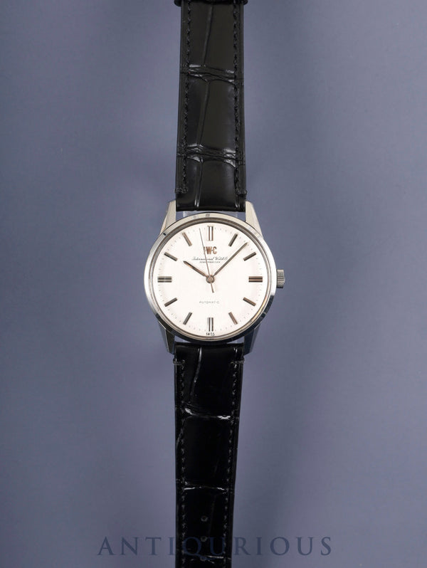 IWC Old Inter Automatic Caliber C.854B Stainless Steel Watch with Leather Strap, Aftermarket Buckle (SS), Silver Dial, Overhauled