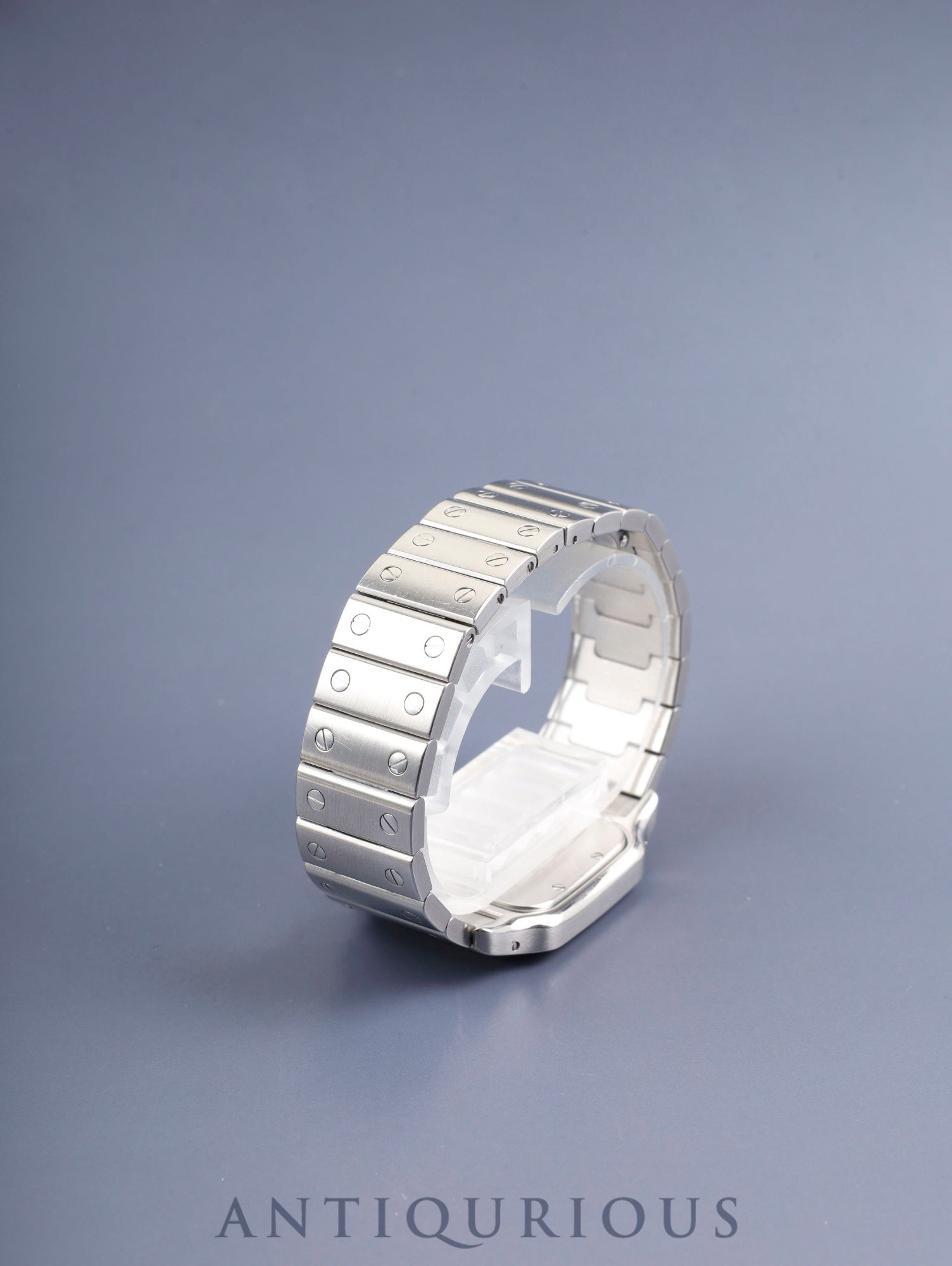 カルティエ サントス ガルベ LM W20018D6 / 1564  クォーツ Cal.687 SS SS ホワイトブルーローマン文字盤（SWISS MADE表記） オーバーホール済み