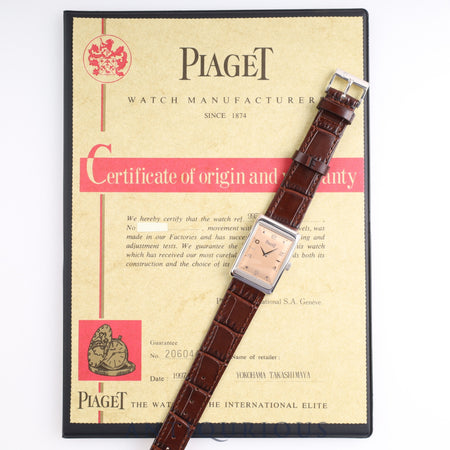 Piaget A Lacienne 9952 Manual winding Cal.9P2 WG Leather Genuine buckle (750) Pink dial Warranty (1997)