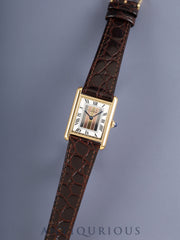 Cartier Must Tank LM 681006 Quartz Caliber - SV925 Leather Strap with Genuine GP Buckle. Trinity Dial (SWISS Markings) on the Front. Completely Serviced at a Cartier Boutique.
