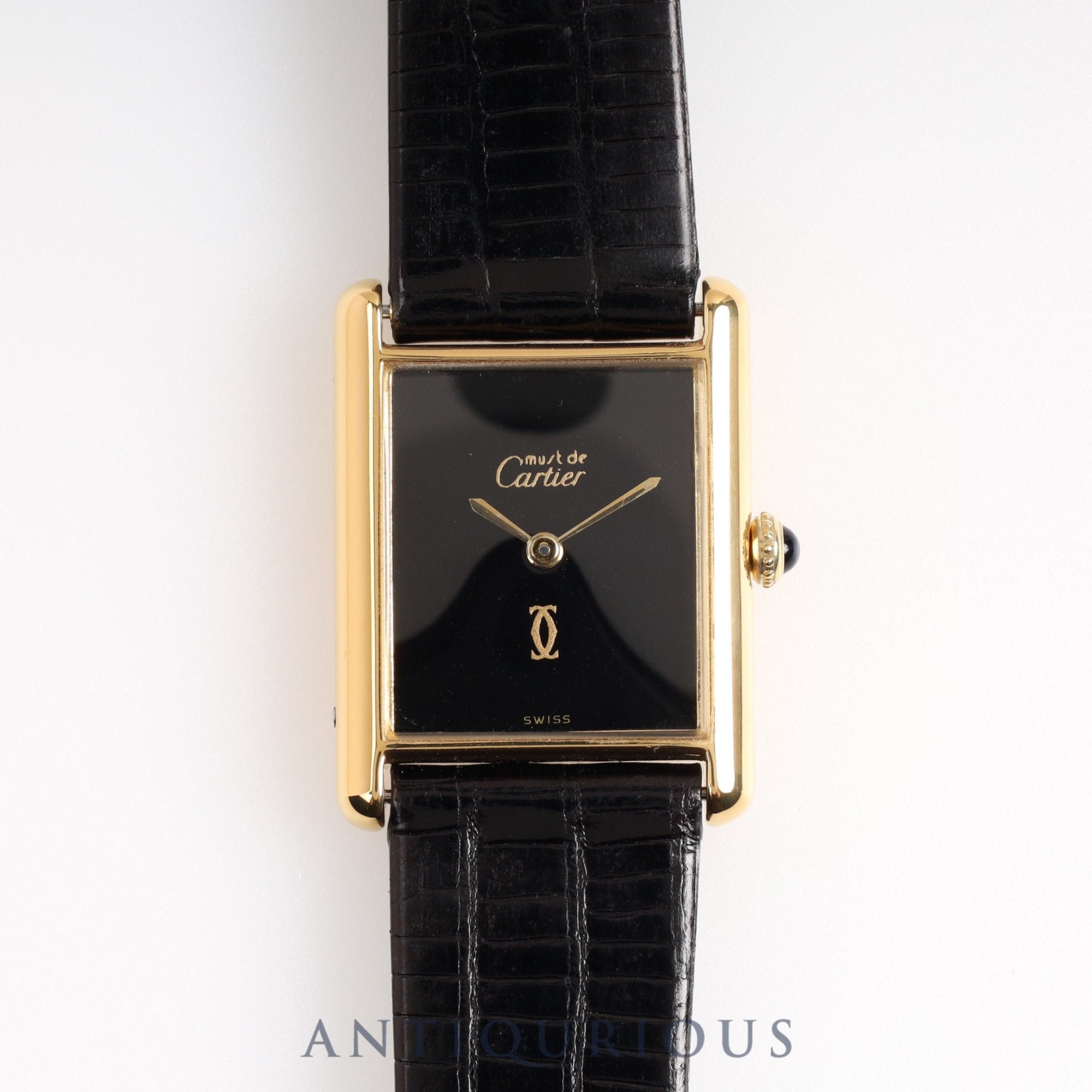CARTIER Must Tank LM Manual winding No index onyx dial