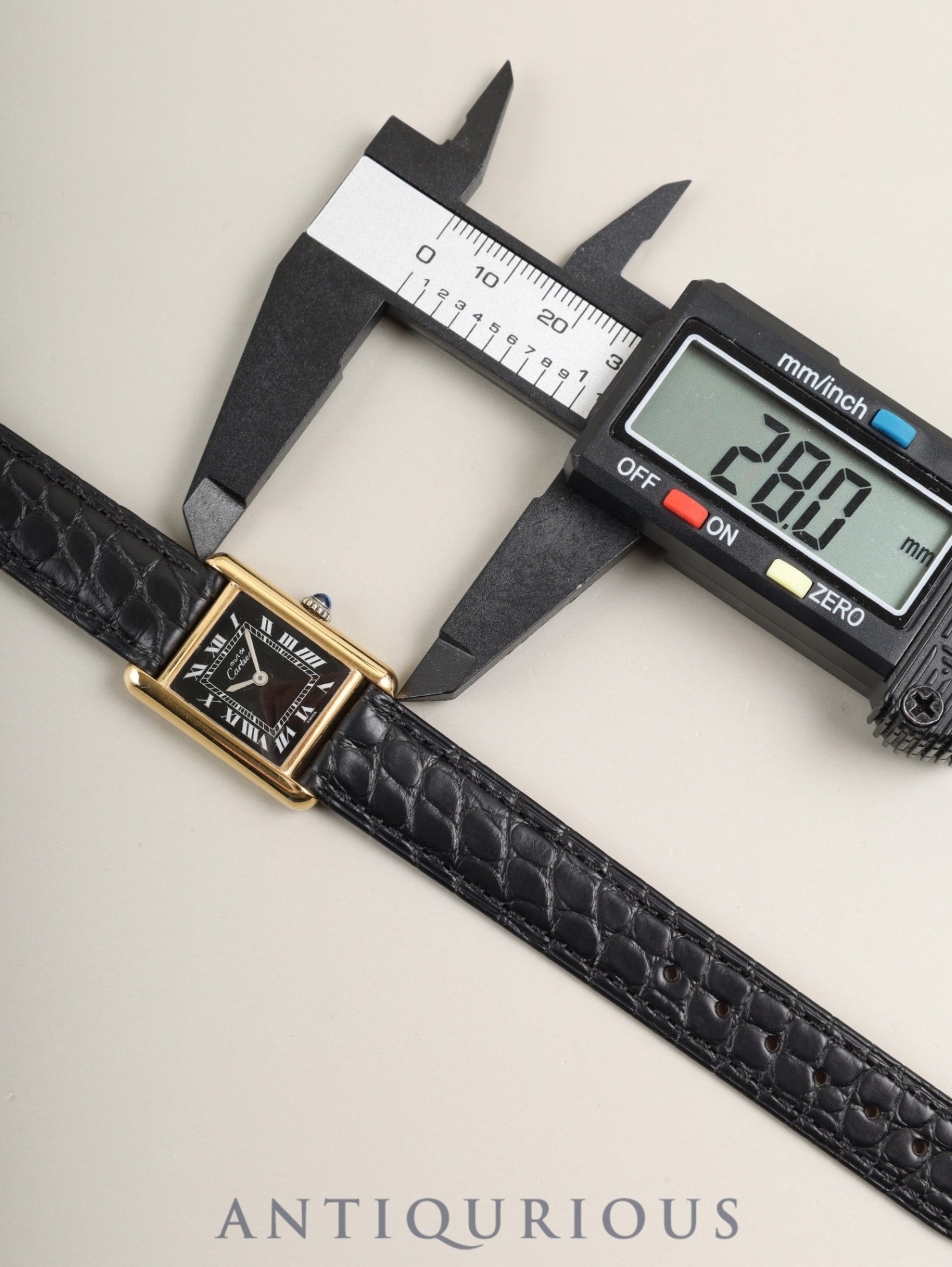 カルティエ マストタンク SM 3 手巻き Cal.78-1 SV925 革 純正ピンバックル（GP）ブラックローマン文字盤（SWISS表記） オーバーホール済み 新品仕上げ済み