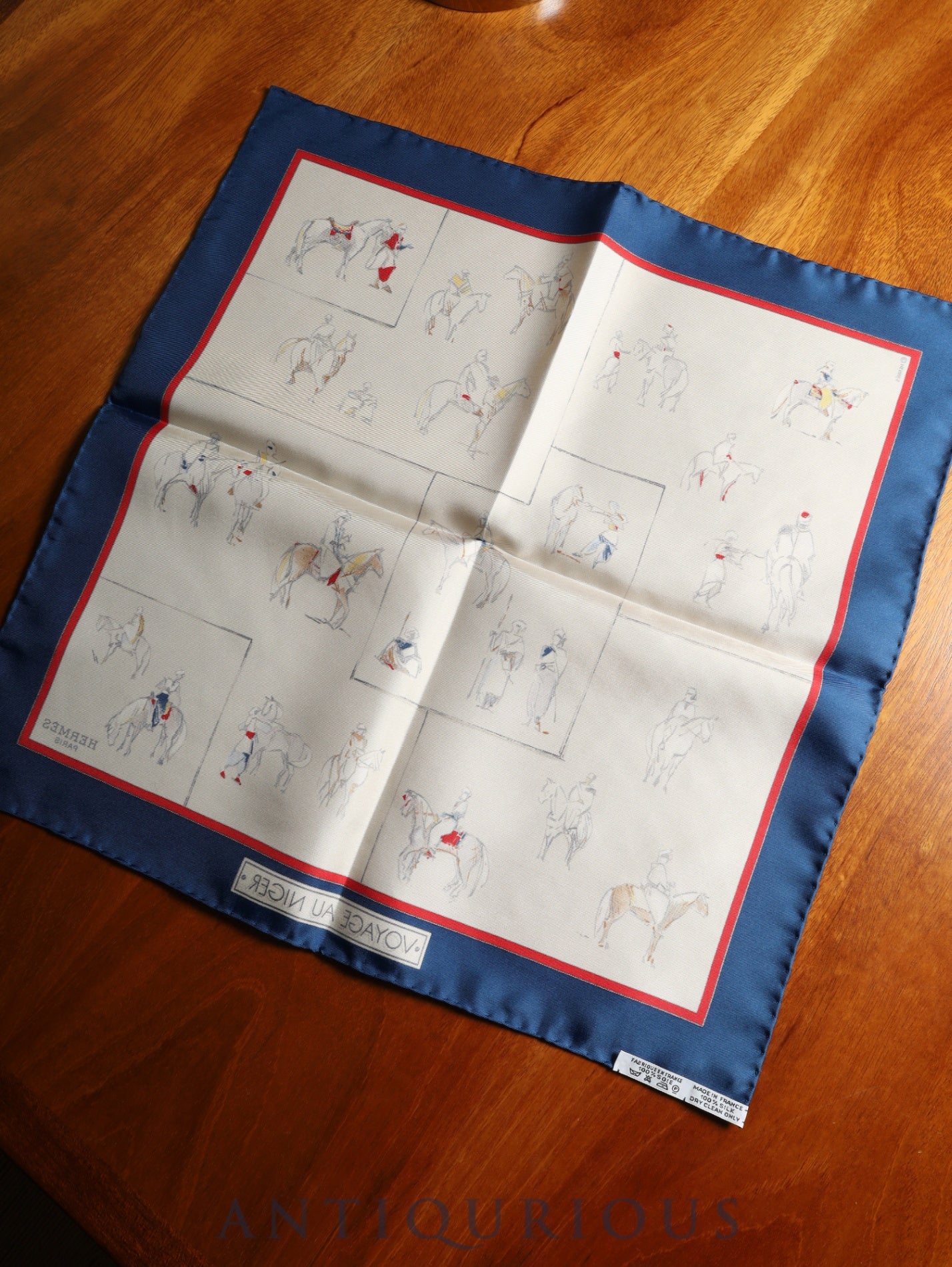 エルメス スカーフ カレ45 VOYAGE AU NIGER ニジェールへの旅 SILK100% 箱