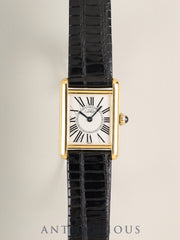 Cartier Must Tank SM 5057001, Quartz Cal.057, SV925, Leather strap, Original pin buckle (GP), Opaline dial (SWISS signed), Original leather strap (shows signs of wear), Overhauled, Recently polished.