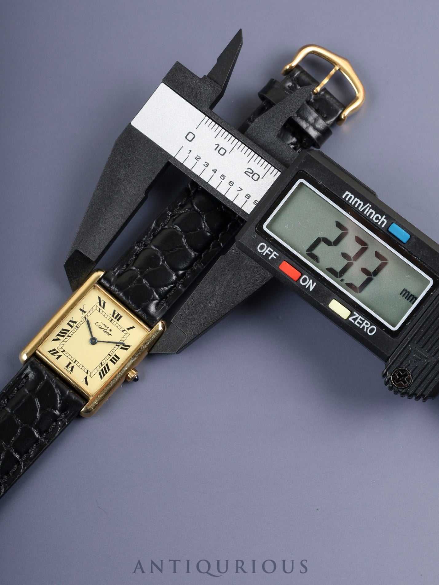 カルティエ マストタンク LM 6 81006 クォーツ Cal.81 SV925 革 純正尾錠（GP） アイボリーローマン文字盤 箱 オーバーホール済み