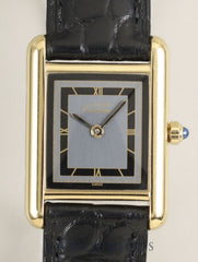 Cartier Must Tank SM 3 66001 Quartz Cal.66 SV925 Leather Original Pin Buckle (GP) Gray Dial with Roman Numerals (SWISS notation) Overhauled