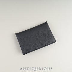Hermès Calvi Epsom Card Case, Black, W Stamp (circa 2024) with Box, Booklet, and Card (September 23, 2025)