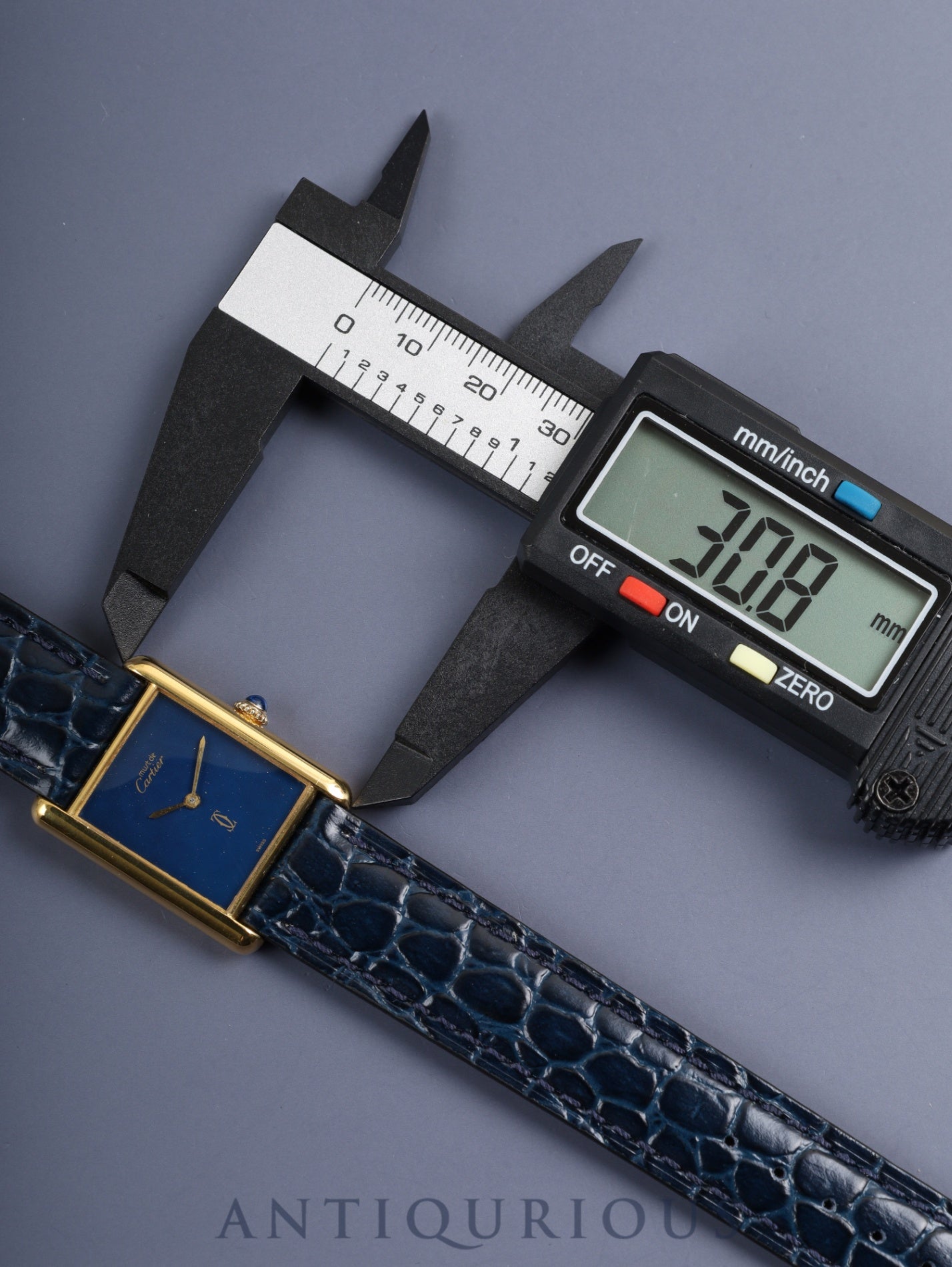 カルティエ マストタンク LM 手巻き Cal.78-1 SV925 革 純正ピンバックル（GP）ラピスラズリ文字盤（SWISS表記 ）オーバーホール済み 新品仕上げ済み