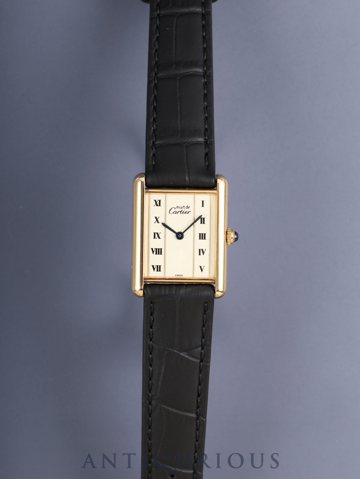 カルティエ マストタンク LM W1002653 / 590005 クォーツ Cal.90 SV925 革 純正尾錠（GP）ストレートローマン文字盤（SWISS表記）オーバーホール済み