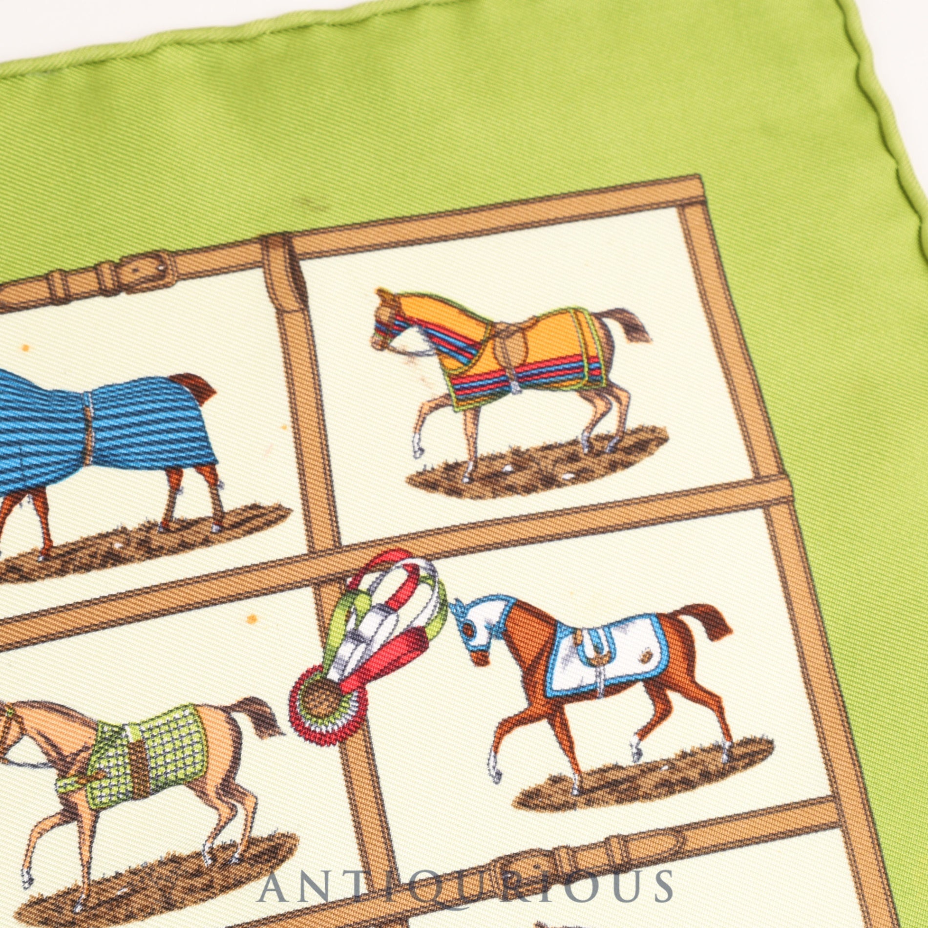 Hermes Scarf Carre 45 48 Horses in the Paddock 100% Silk