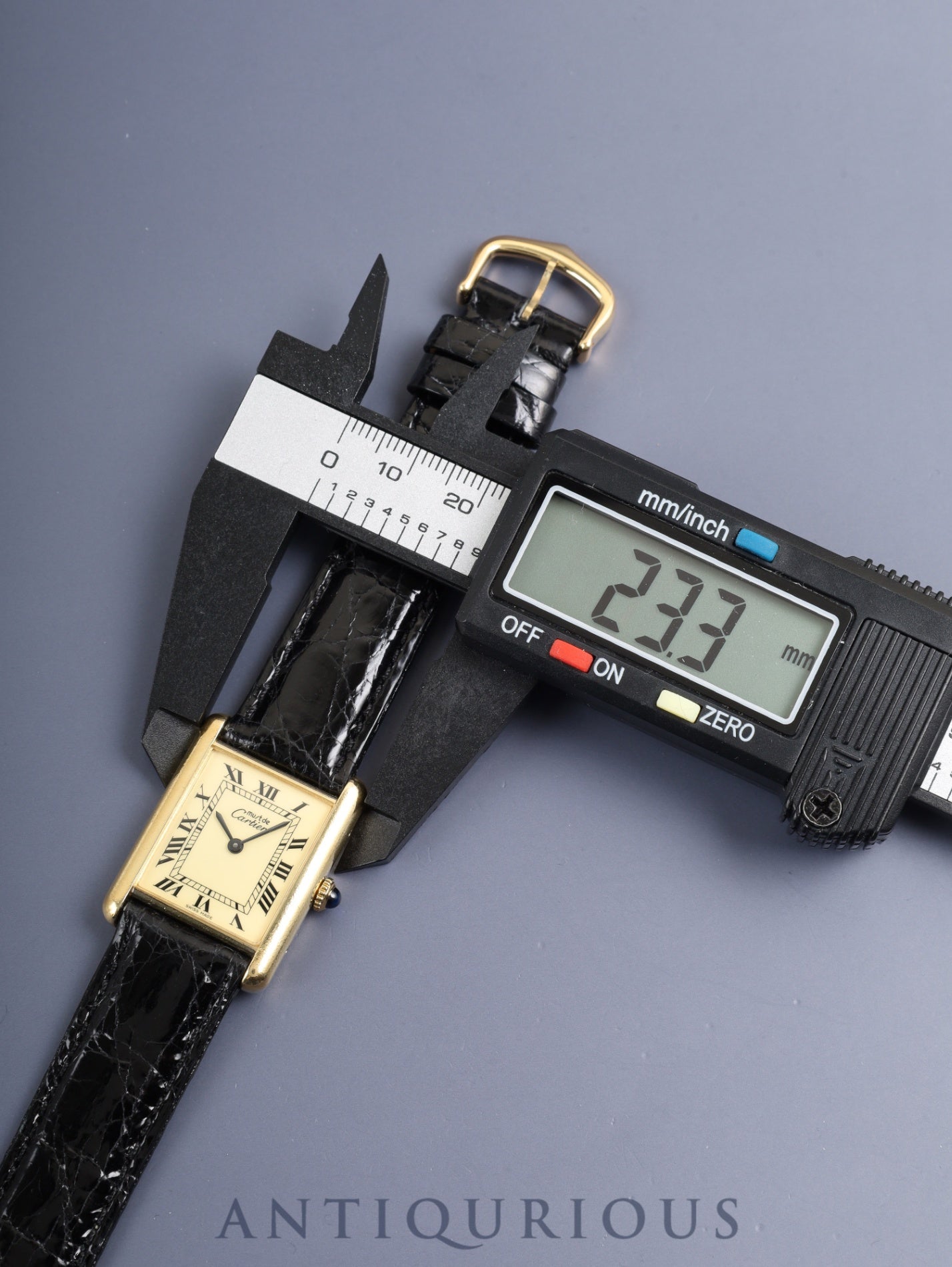カルティエ マストタンク LM 手巻き SV925 革 純正尾錠（GP）アイボリーローマン文字盤（SWISS MADE表記） カルティエブティックにてコンプリートサービス（フルメンテナンス）済み