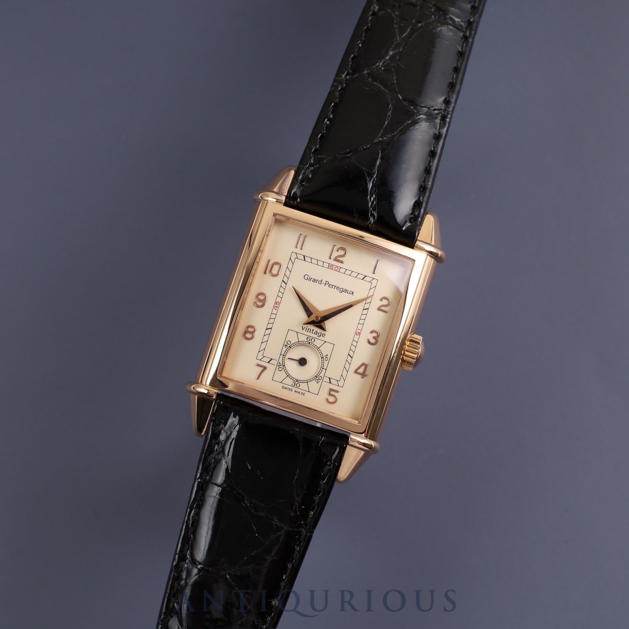 GIRARD-PERREGAUX ジラールぺルゴ VINTAGE 1945 ヴィンテージ 1945 2595 手巻き Cal.2300-569 PG 革 シャンパン文字盤 保証書（1995年）