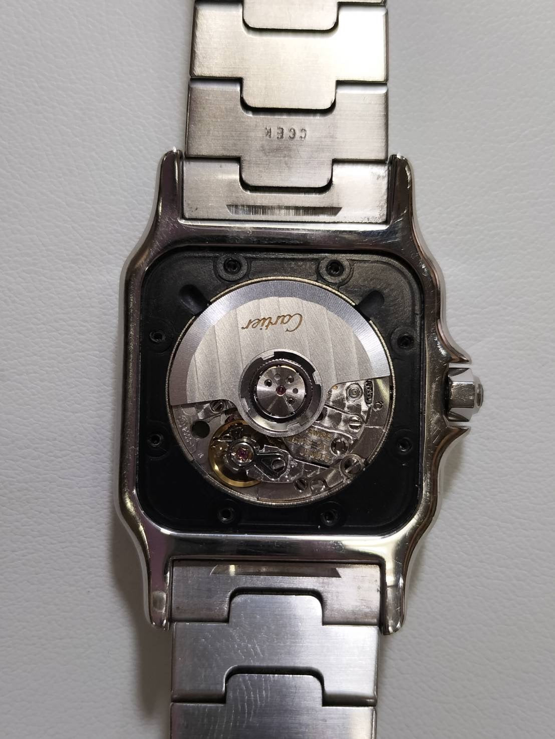 カルティエ サントス ガルベ LM W20040D6/2319 自動巻き SS SS シルバーギョーシェ文字盤（SWISS MADE表記）箱 冊子 保証書（2001年）オーバーホール済み