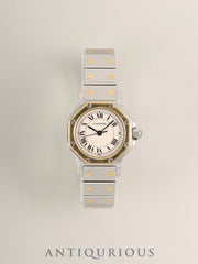 Cartier Santos Octagon SM W2001683 / 187903 Quartz Cal.87 SS/YG SS/YG Ivory Roman Dial (SWISS marking) Box, Booklets, Warranty Card (1990) Overhauled