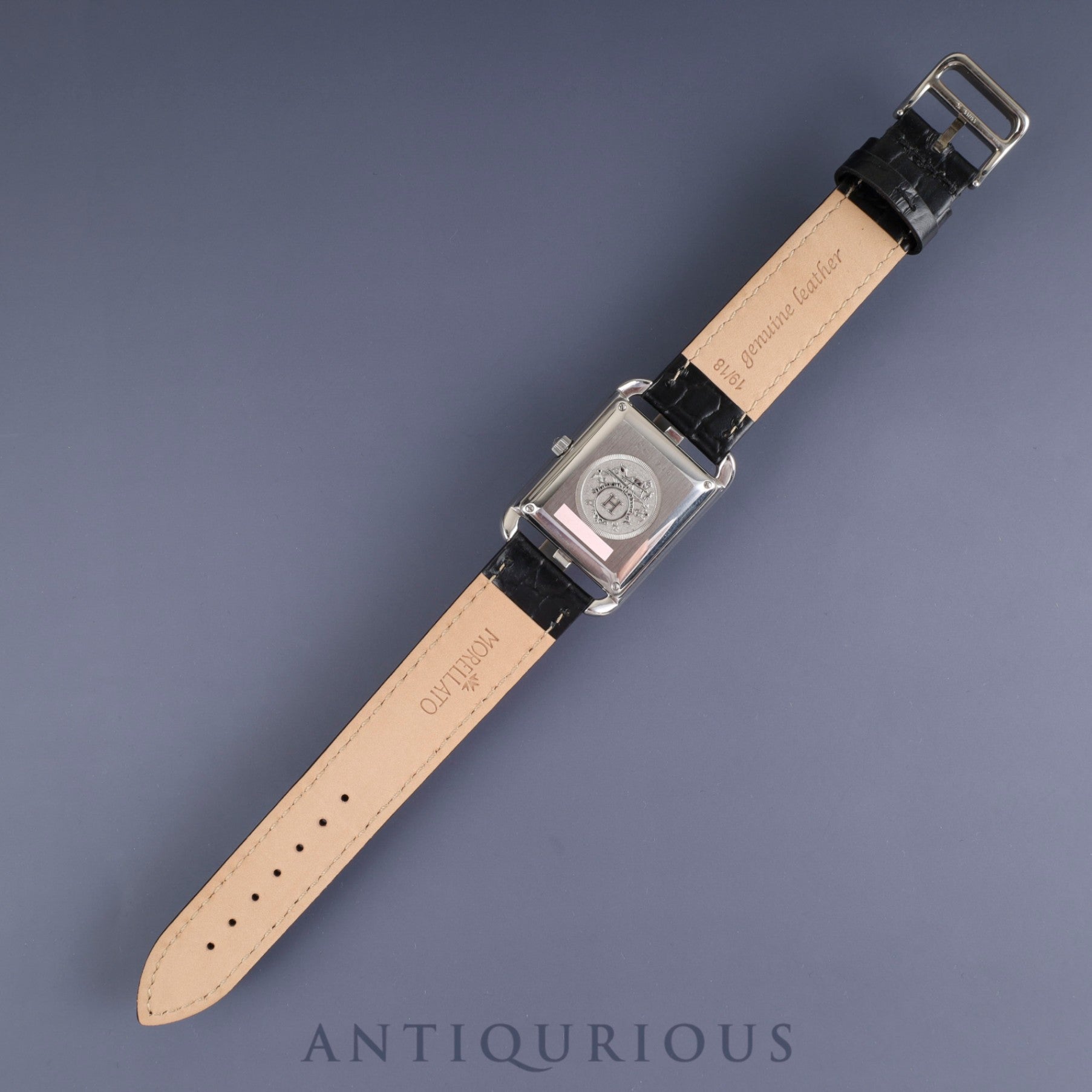 Hermes Cape Cod CC1.710 Automatic SS Leather Genuine Buckle (SS) Silver Arabic Dial Overhauled