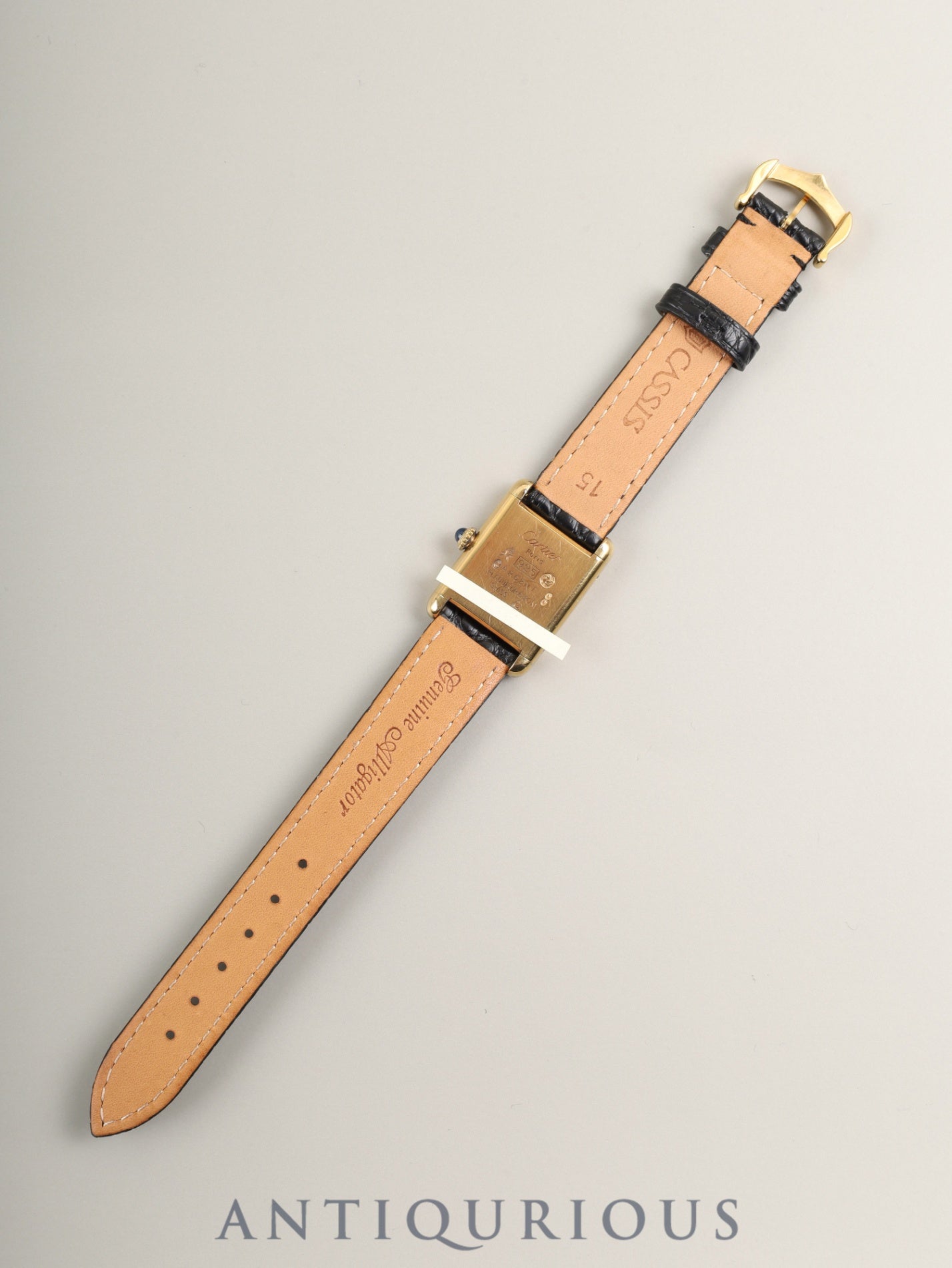 Cartier Must Tank SM Manual Winding Caliber 78-1 SV925 Leather Strap with Genuine GP Buckle Ivory Dial (SWISS Marking) Circa 1976-1981 Overhauled